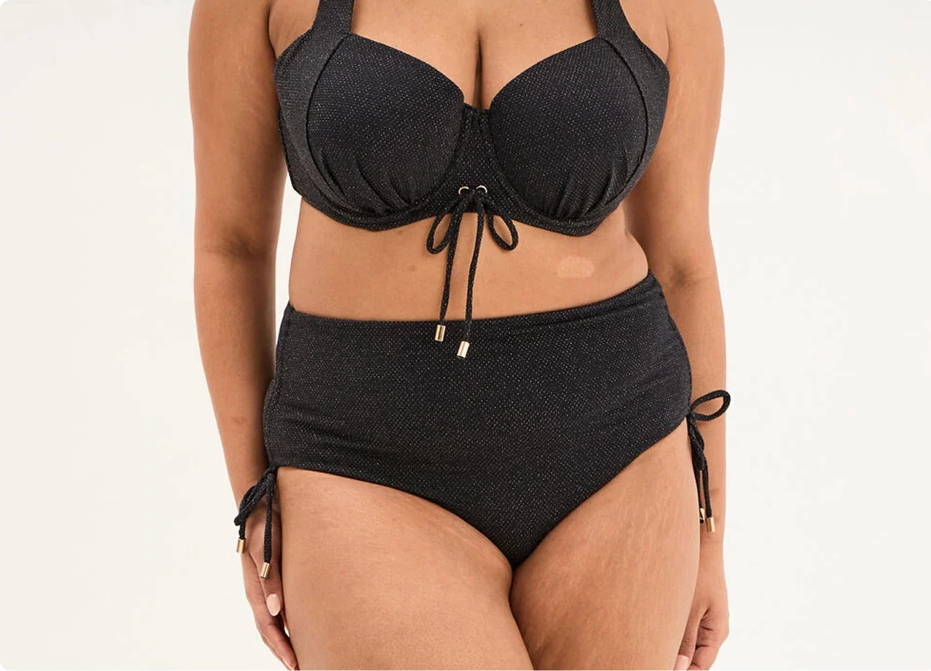 Maillot de bain noir deux pièces grande taille