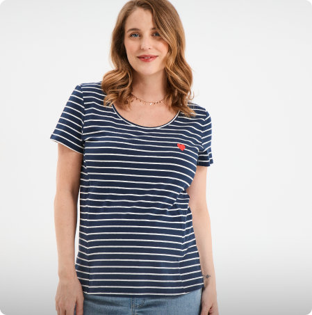 T-shirt allaitement manches courtes, LH MATERNITE, 12,99€