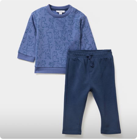 Ensemble de jogging 2 pièces bleu lavande bébé garçon, LH, 12,99€