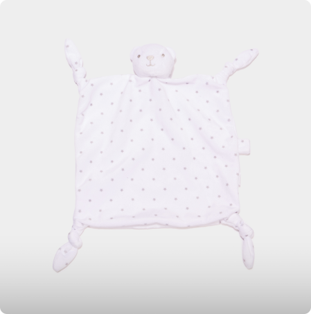 Doudou ours carré effet velours blanc bébé, KIMBALOO, 7,99€