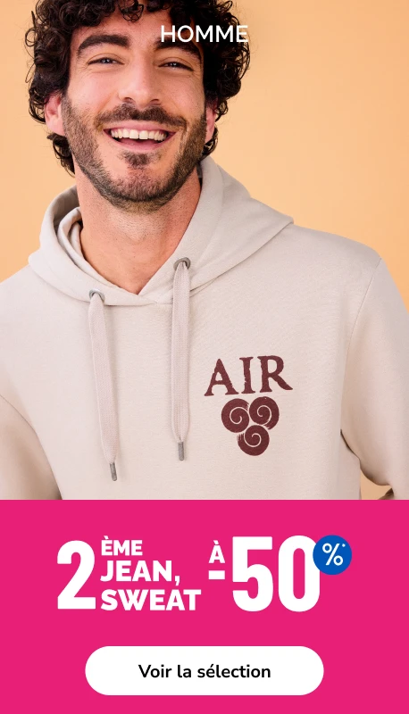 2eme jeans, sweat à -50% Homme - La Halle 