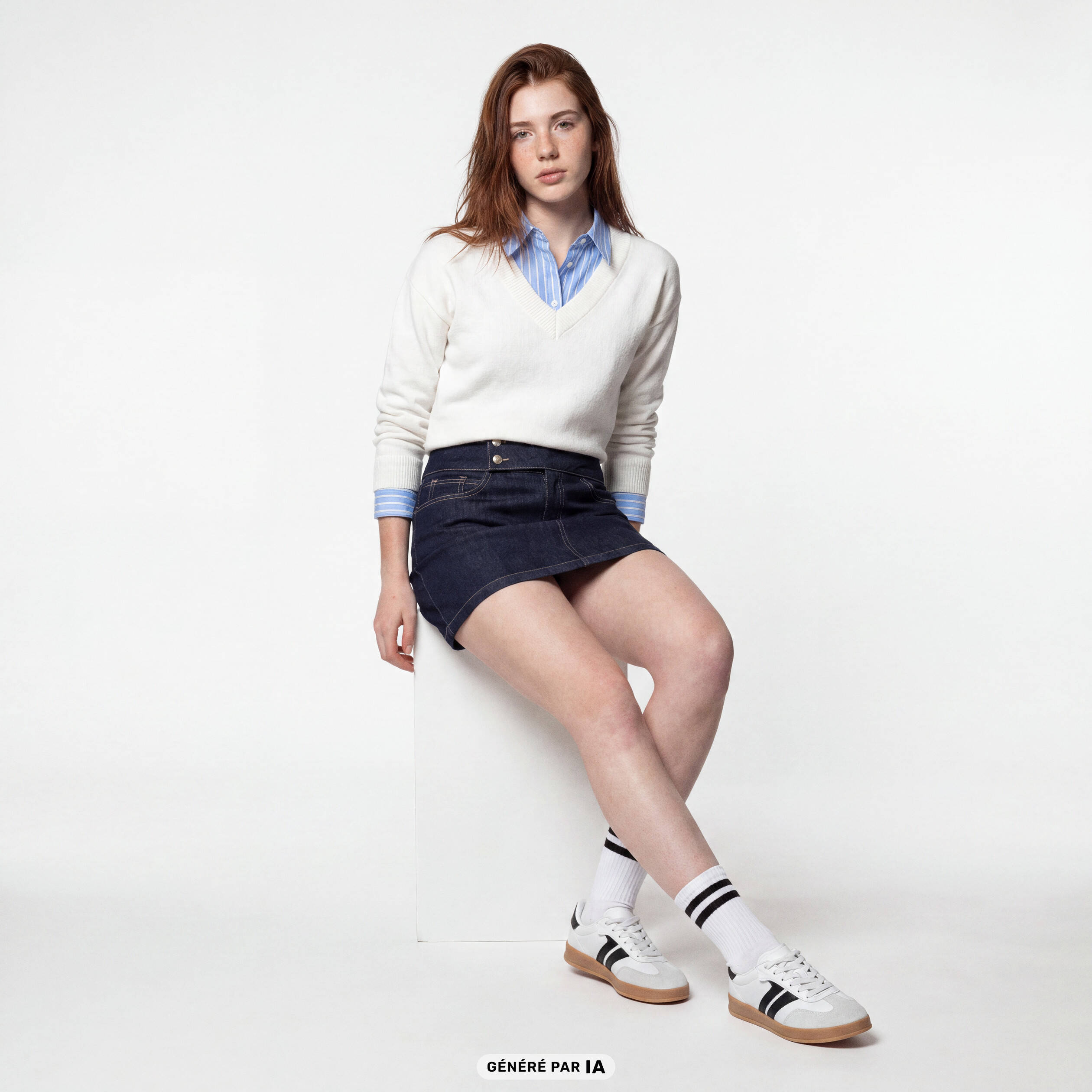 Jupe-short courte en jean denim brut