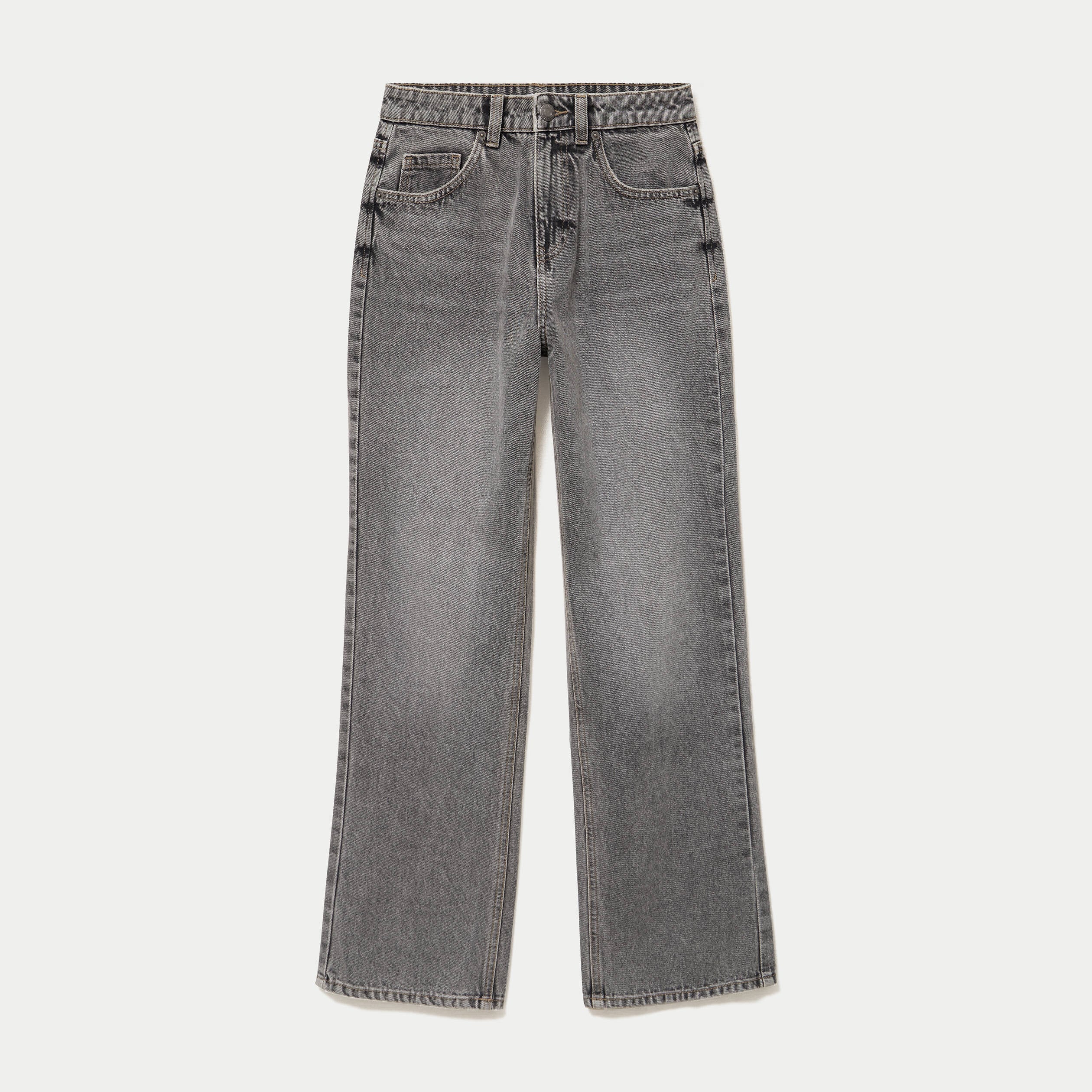Jean Tom regular taille haute denim gris