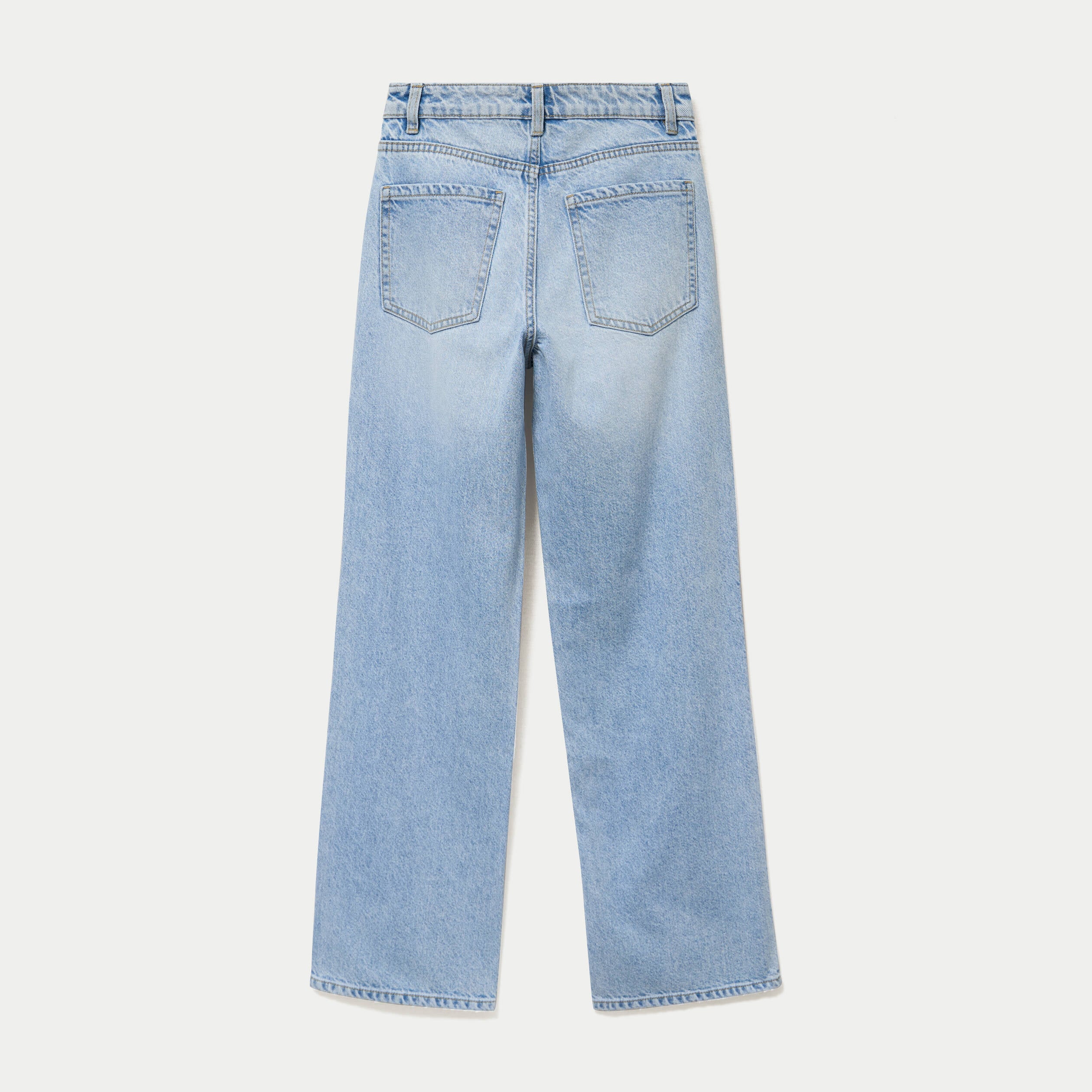 Jean Tom regular taille haute denim bleach