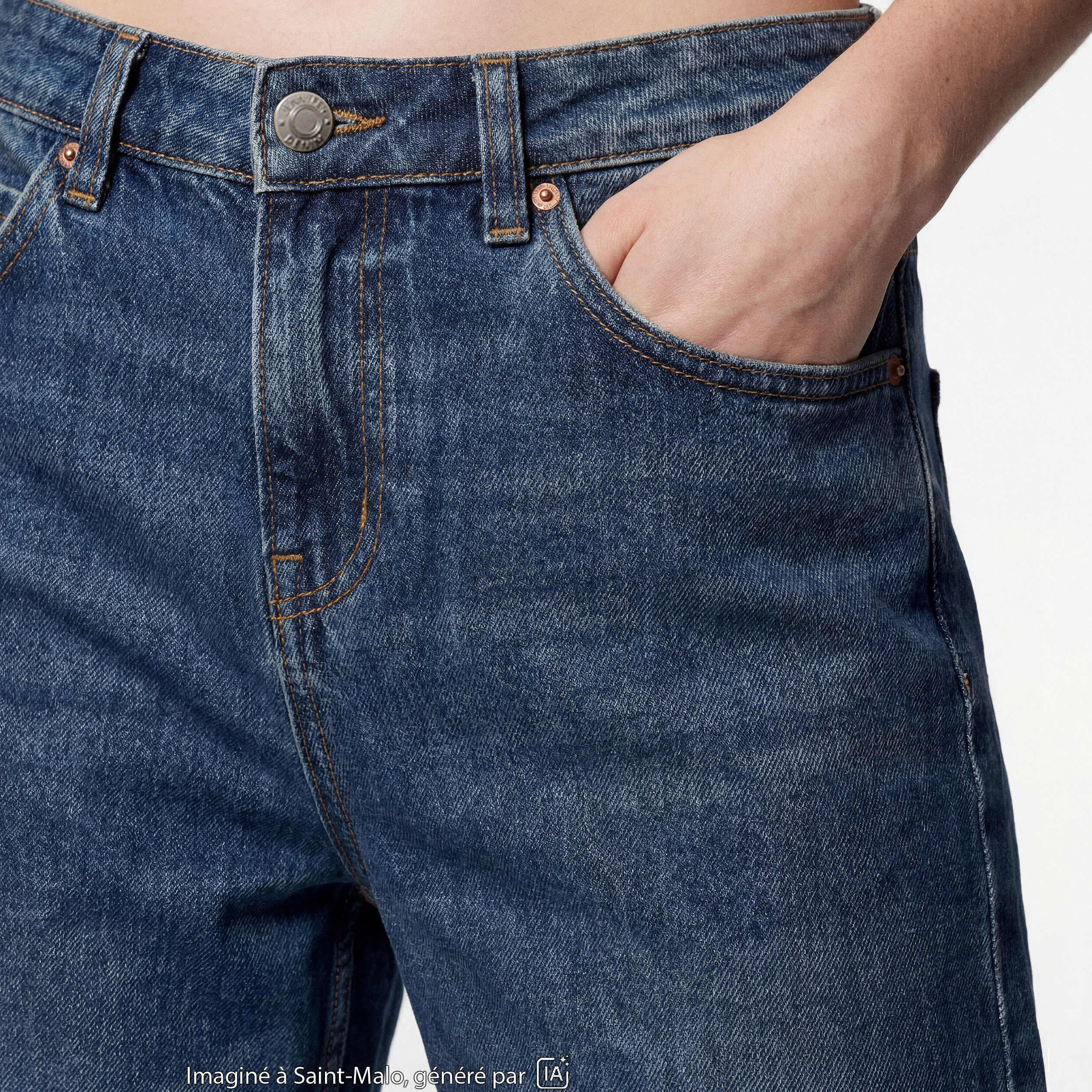 Jean Lenny wide leg taille basse bleu