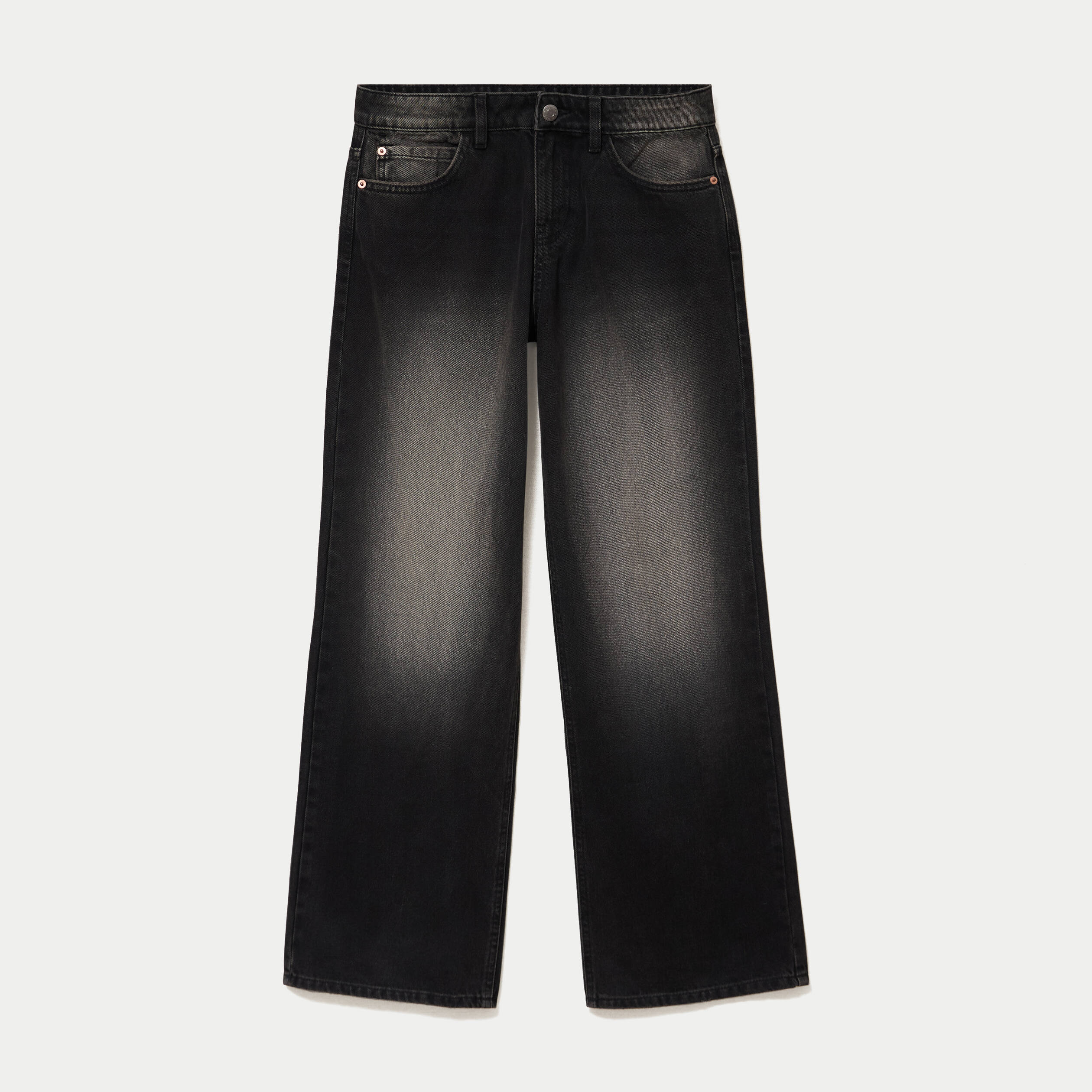 Jean Lenny wide leg taille basse denim noir