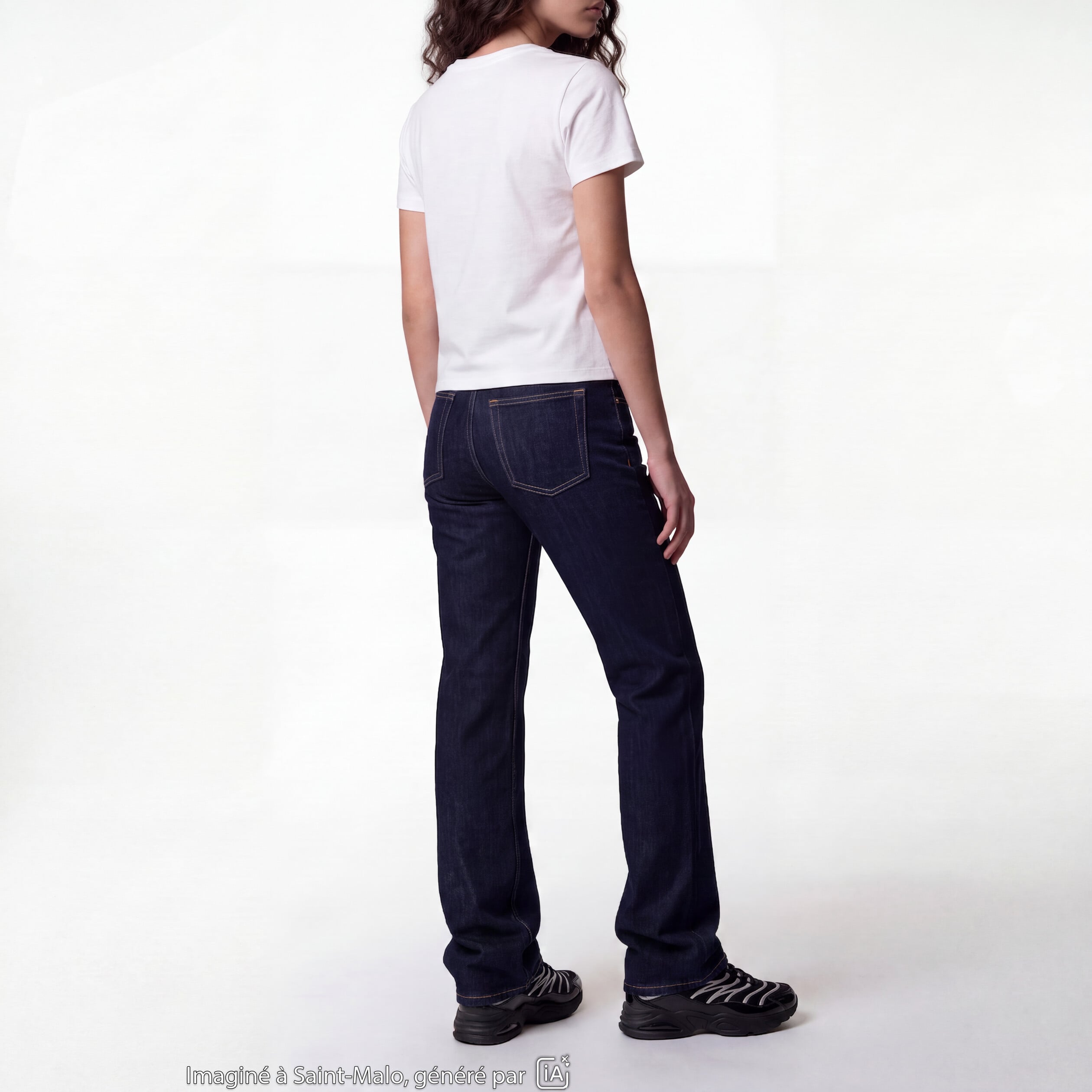 Jean Tom regular taille basse denim brut