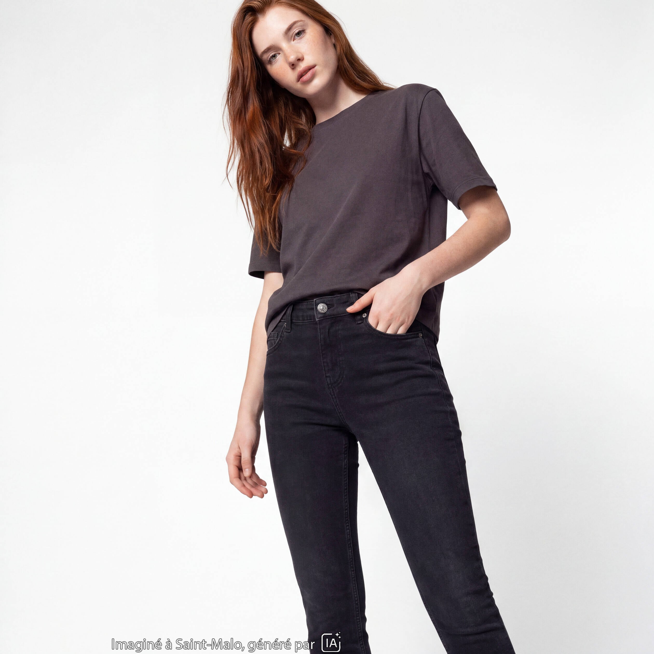 Jean Zoe skinny taille standard denim noir