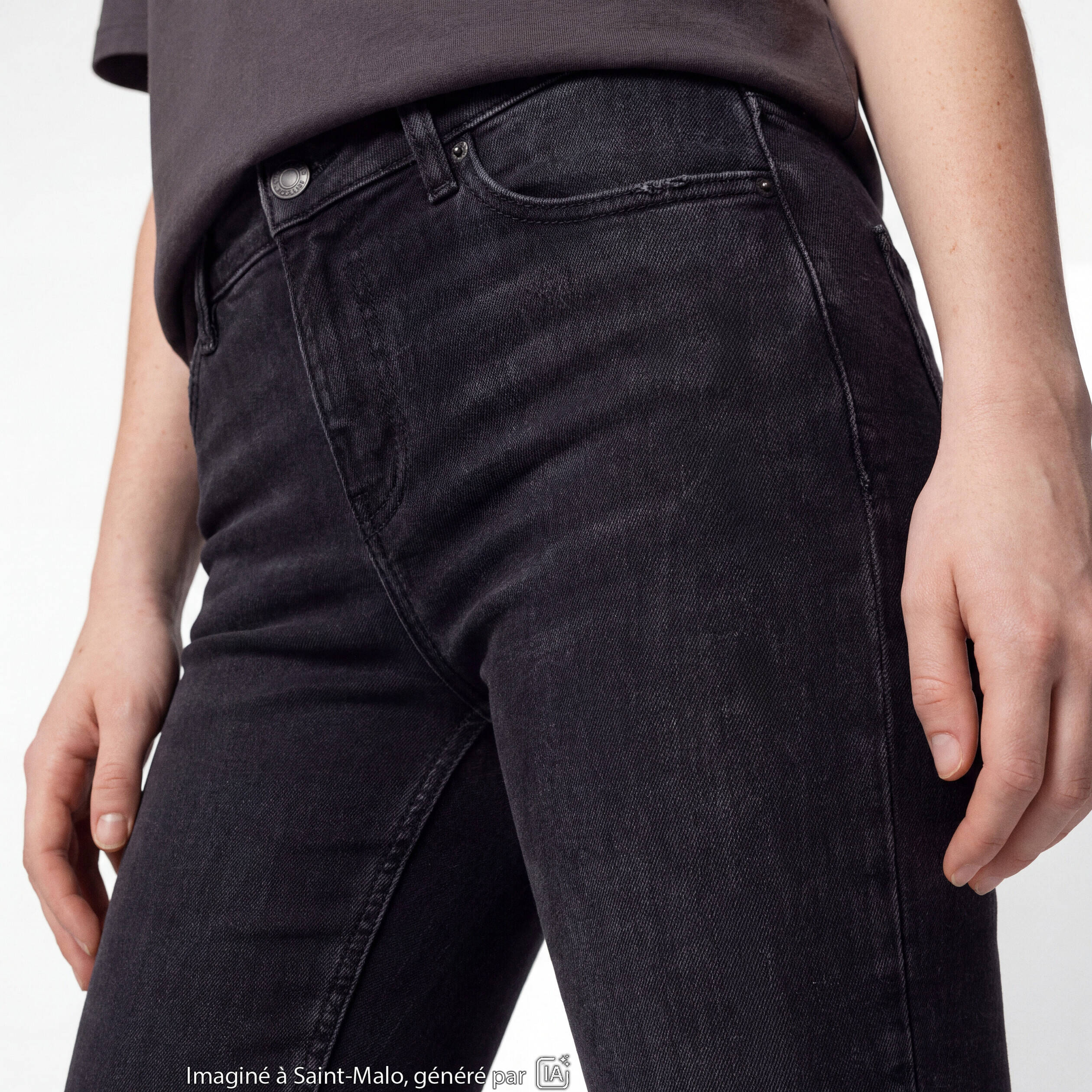 Jean Zoe skinny taille standard denim noir