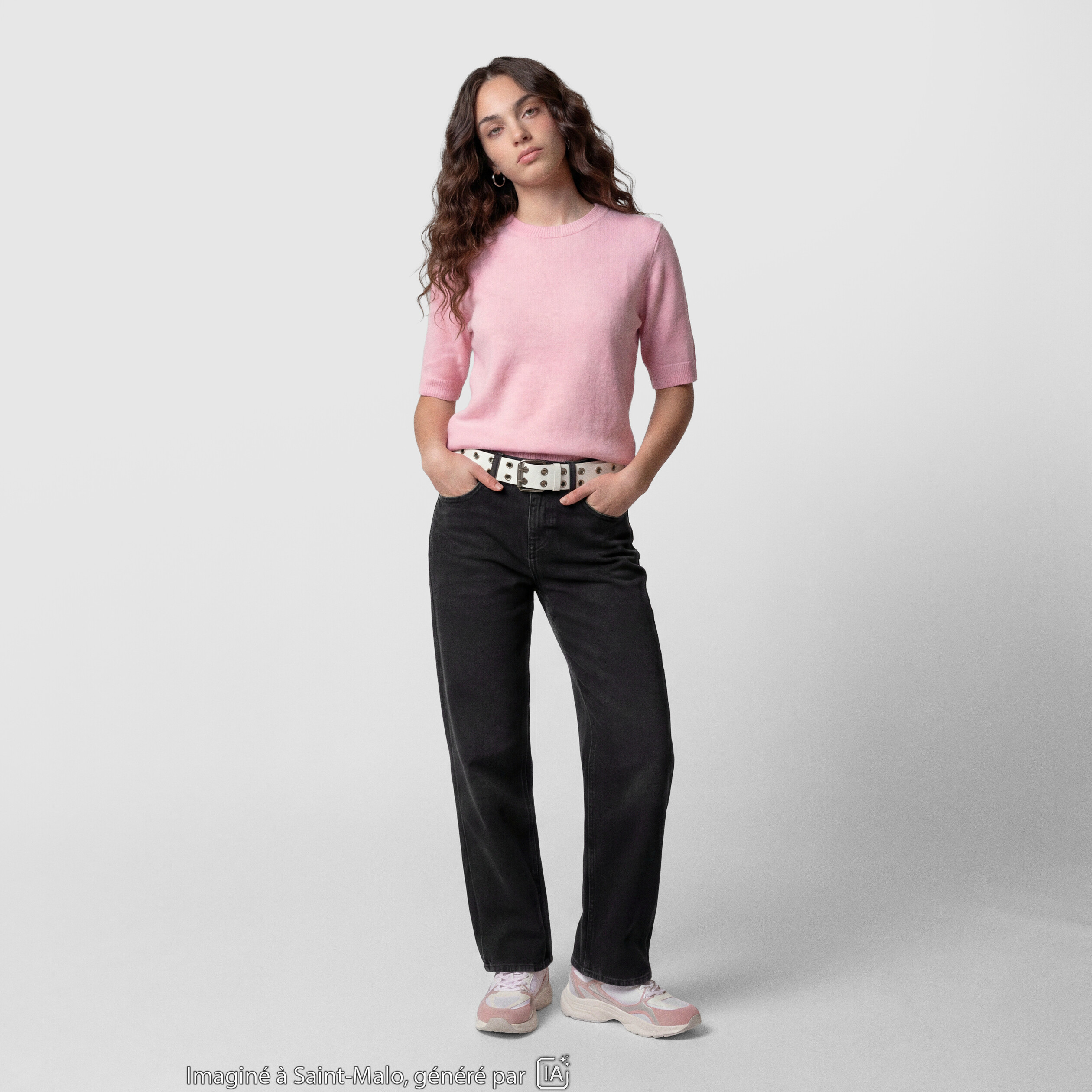 Jean Tom regular taille basse denim noir