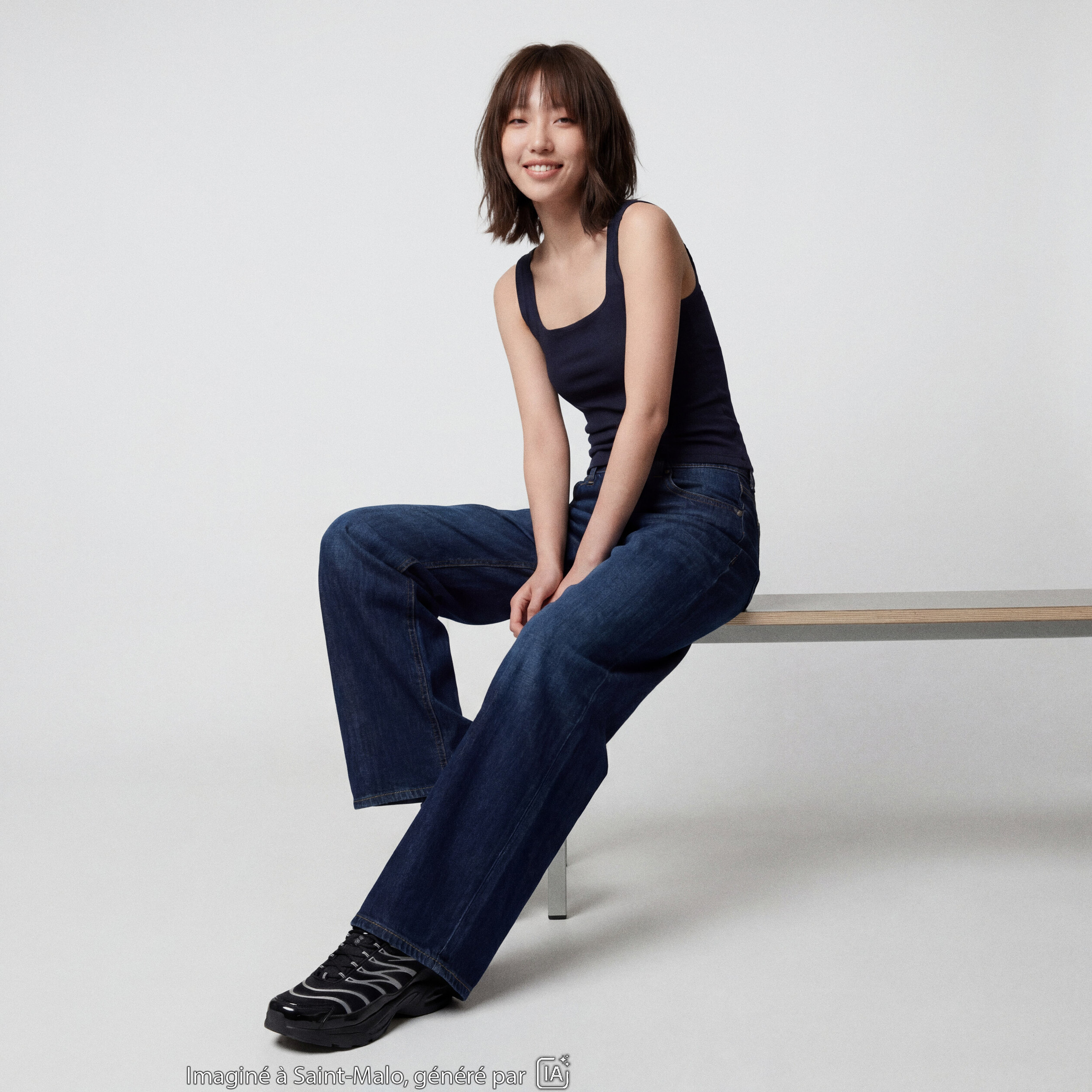 Jean Max loose taille basse denim brut