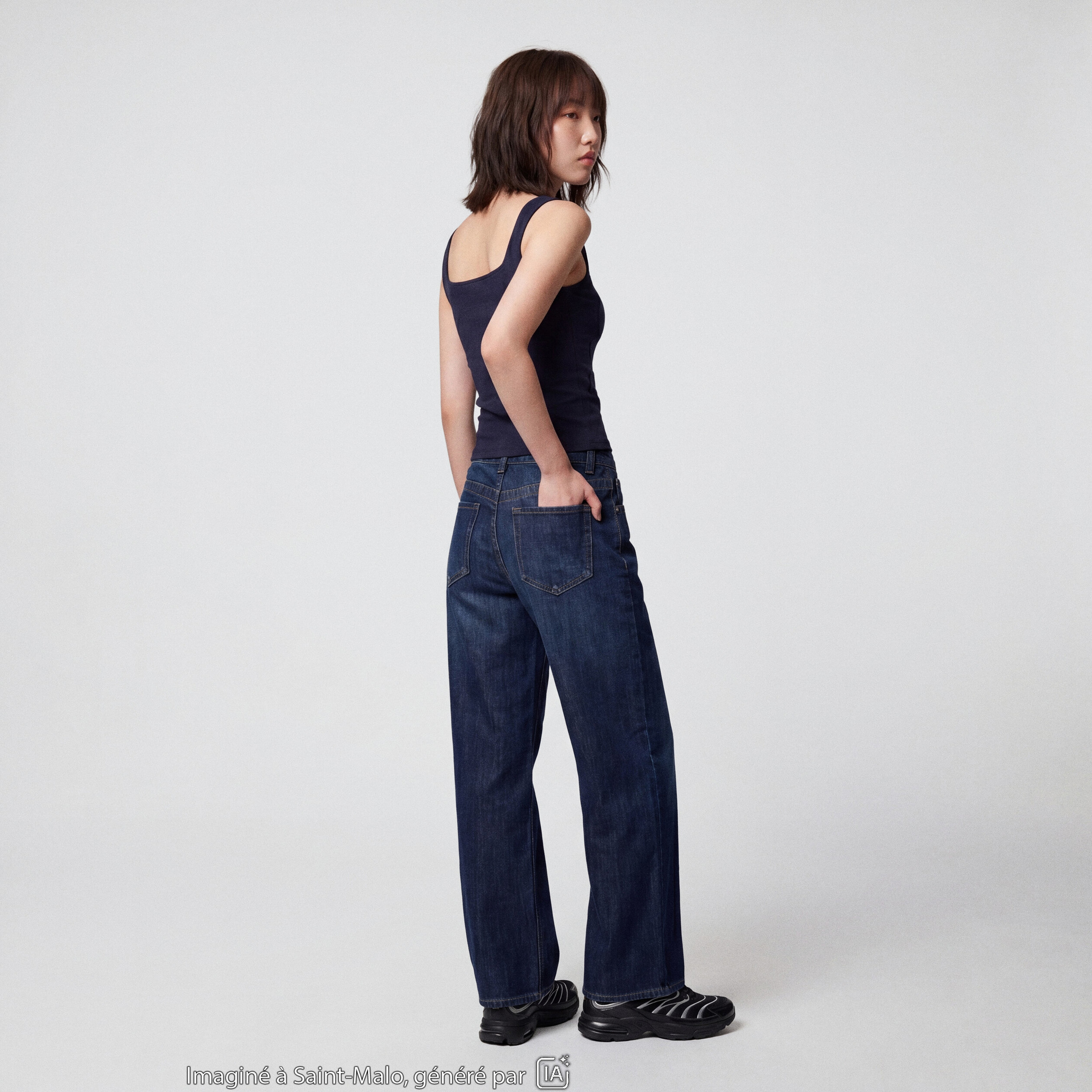 Jean Max loose taille basse denim brut