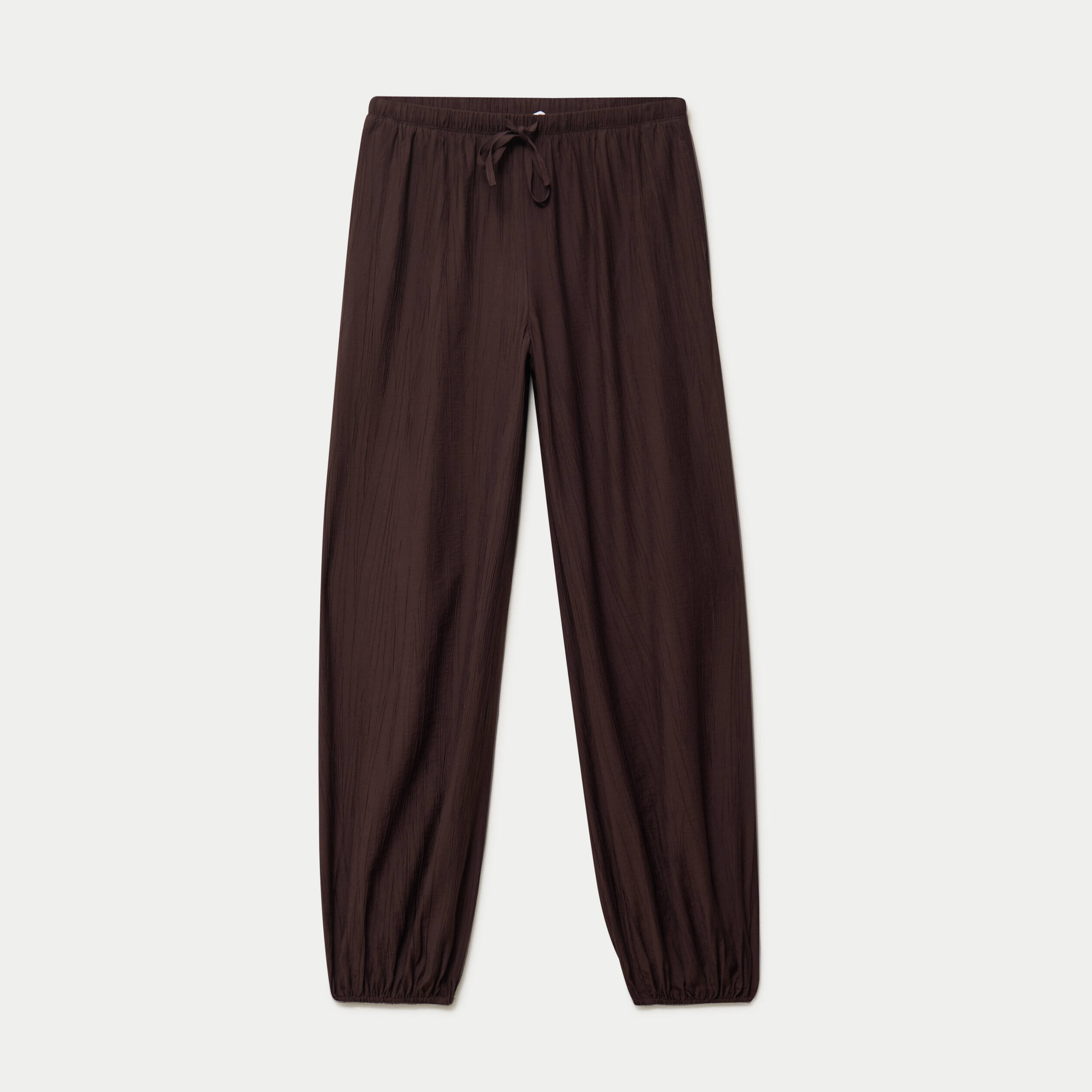 Pantalon large en cr&ecirc;pe taille standard marron fonc&eacute;