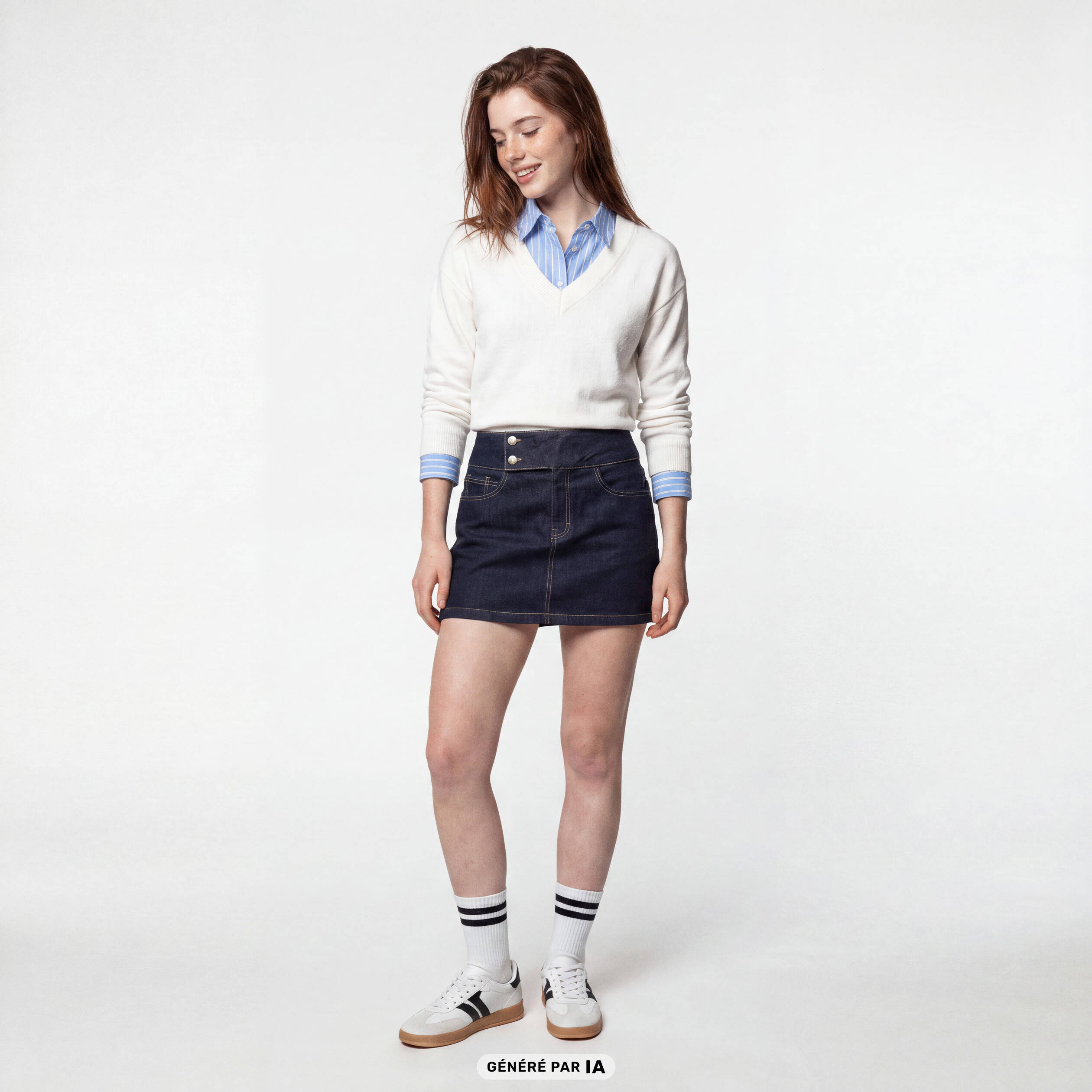 Jupe-short courte en jean denim brut