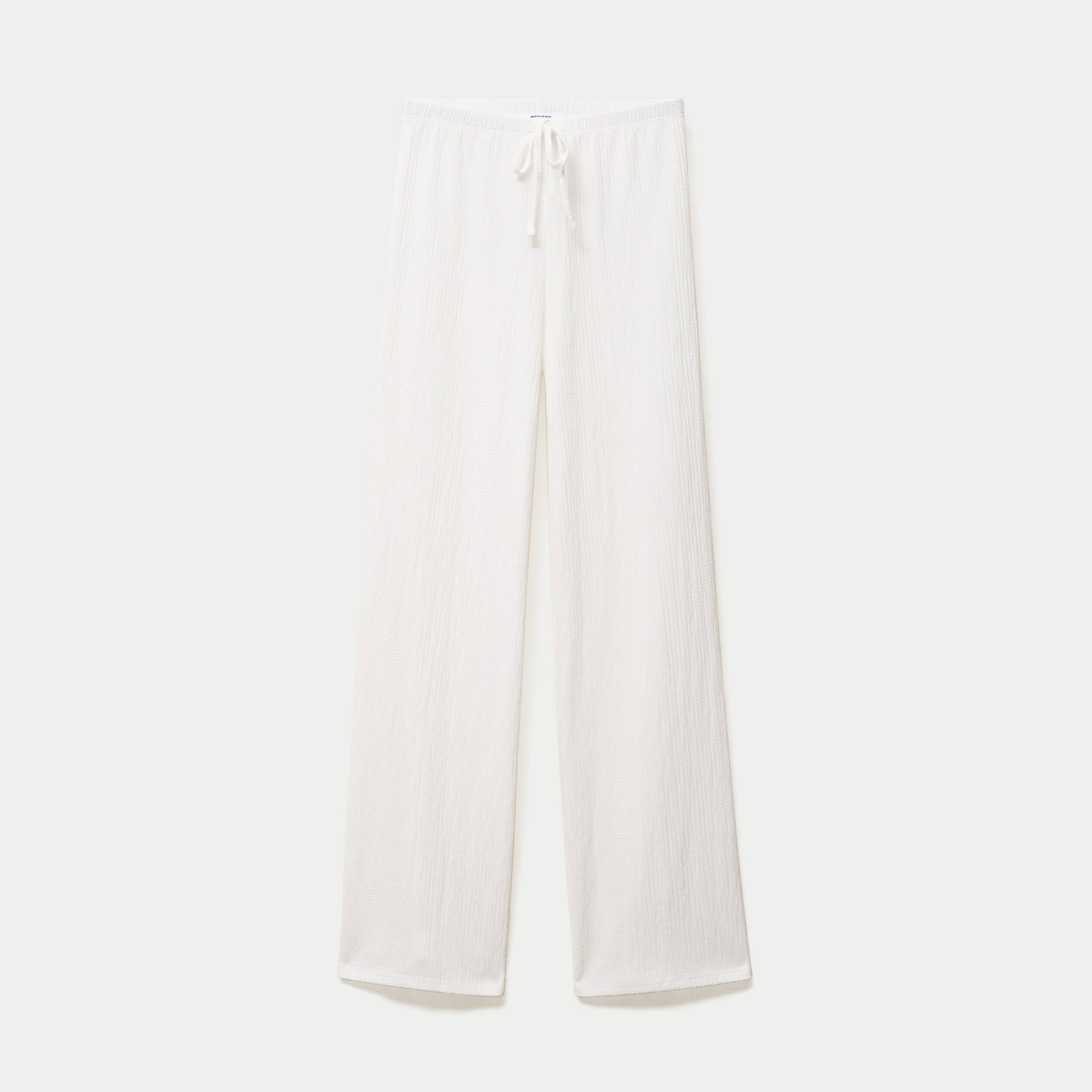 Pantalon large taille standard ecru