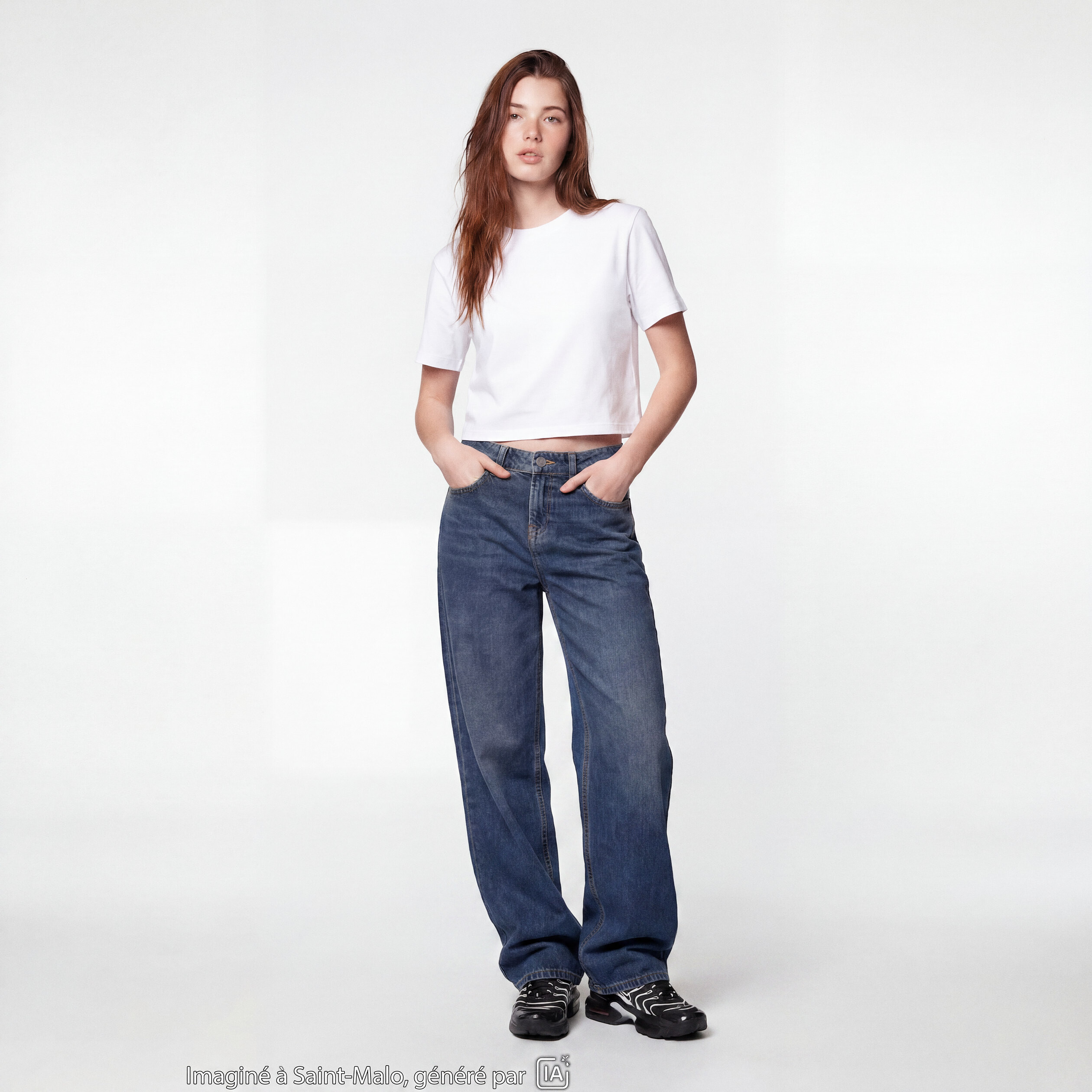 Jean Lenny wide leg taille basse bleu
