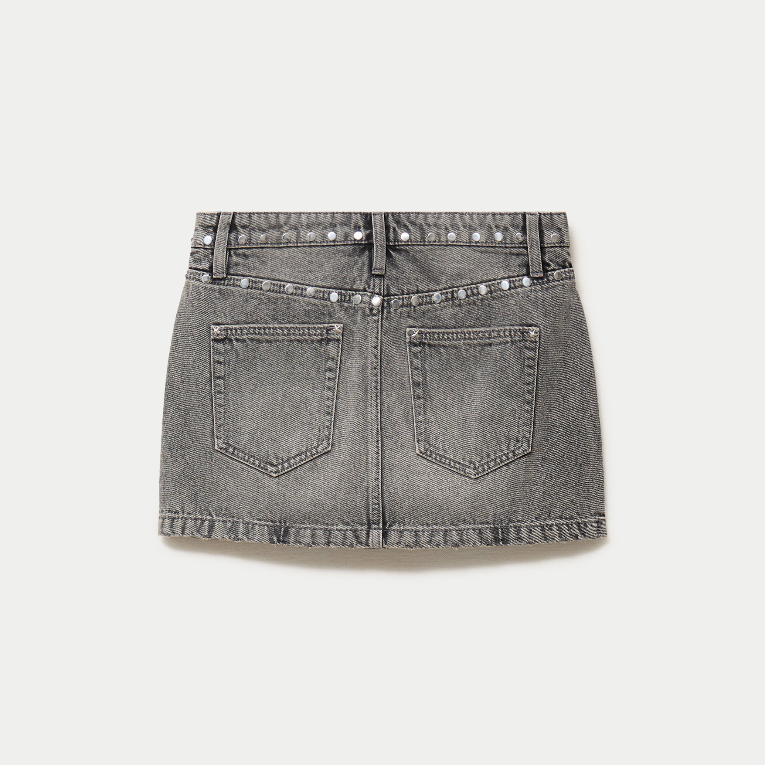 Jupe ajust&eacute;e courte en jean denim gris