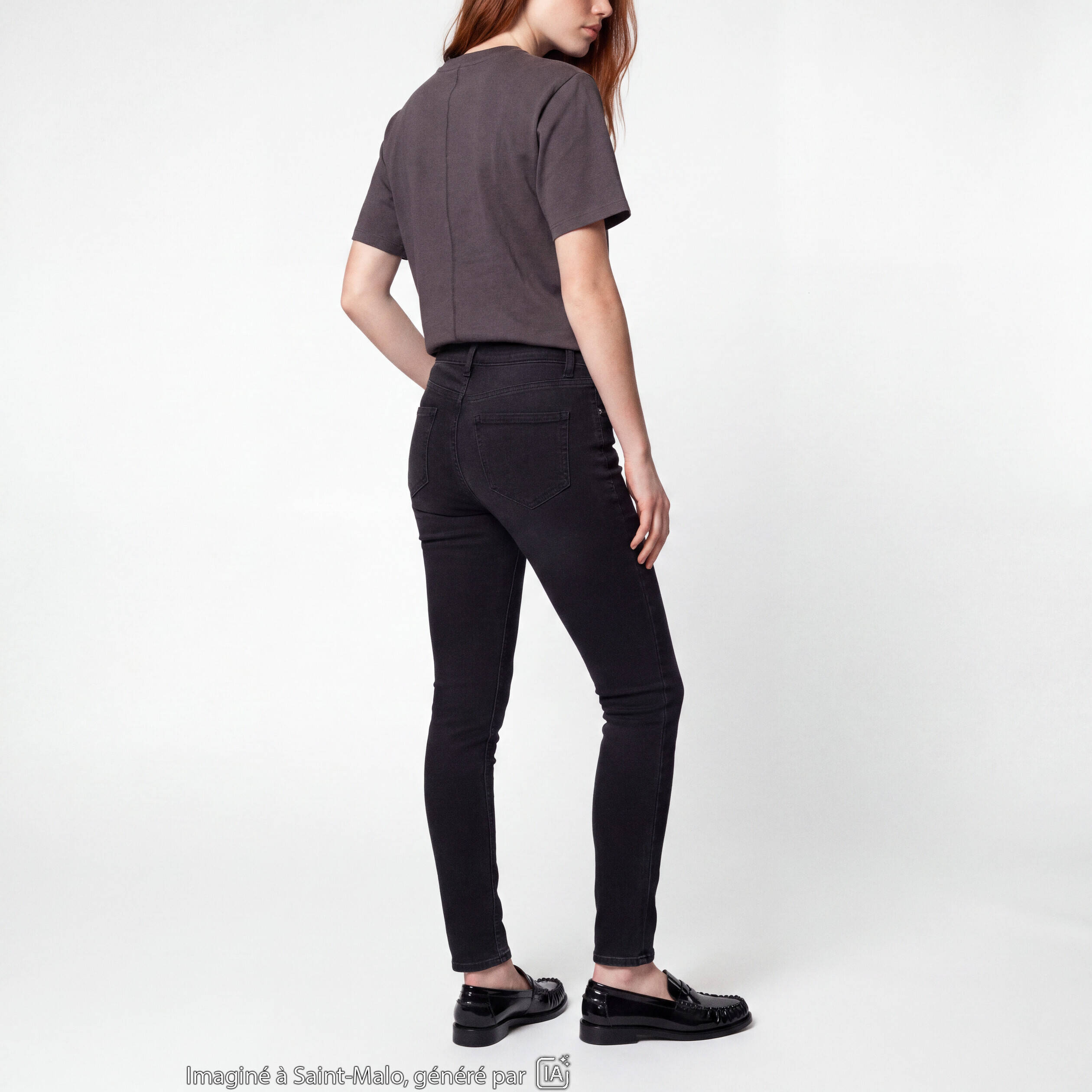 Jean Zoe skinny taille standard denim noir