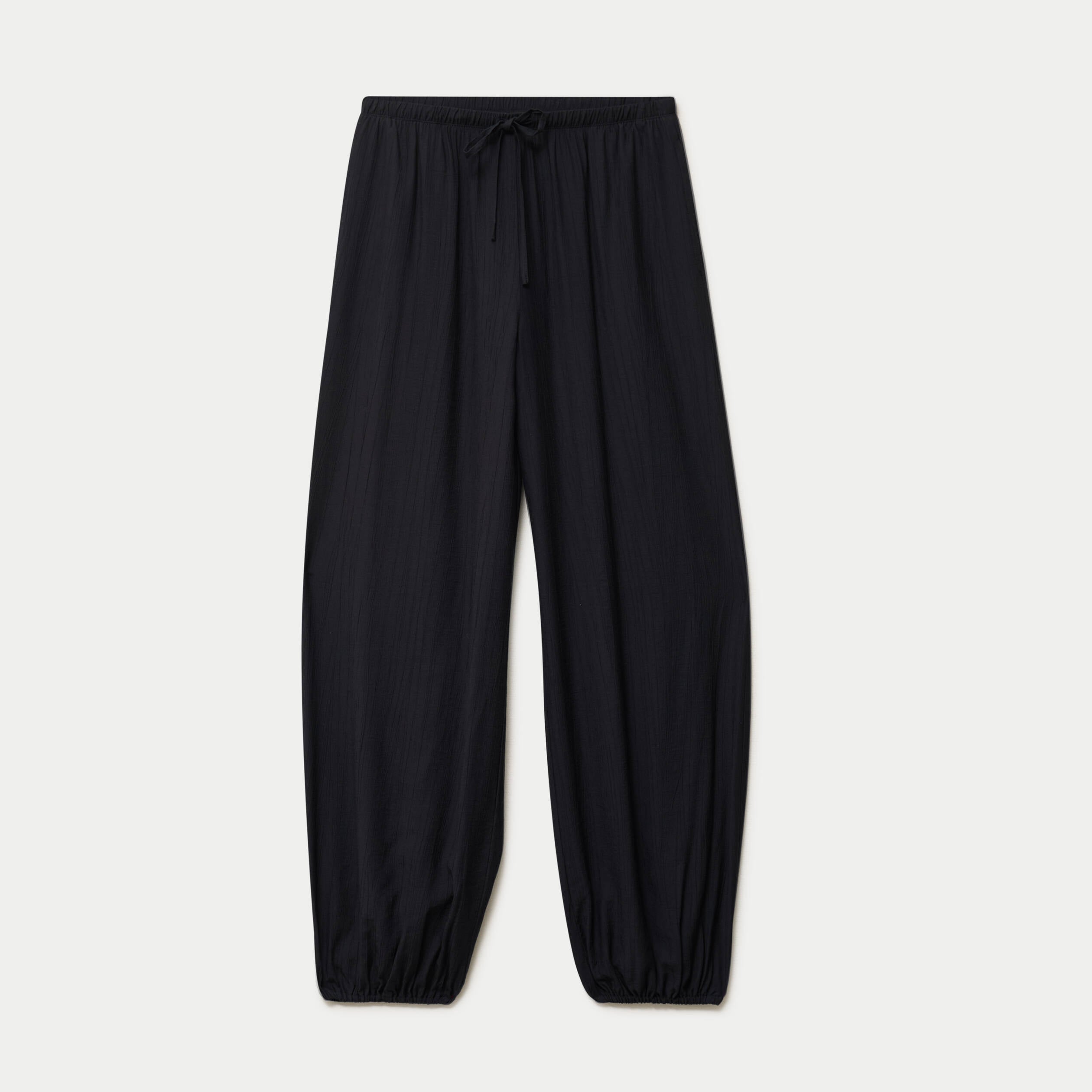 Pantalon large en cr&ecirc;pe taille standard noir