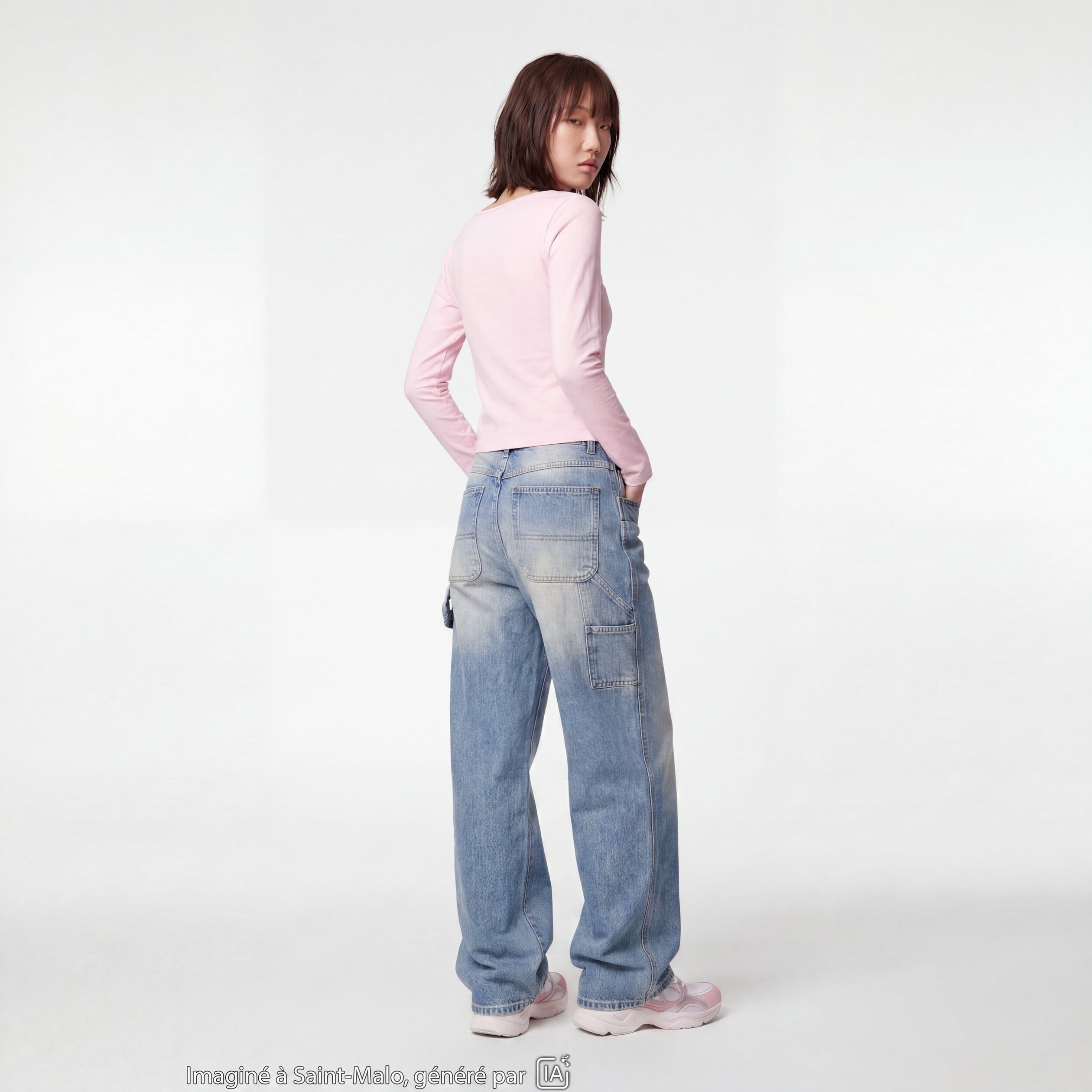 Jean Max loose taille standard denim bleach