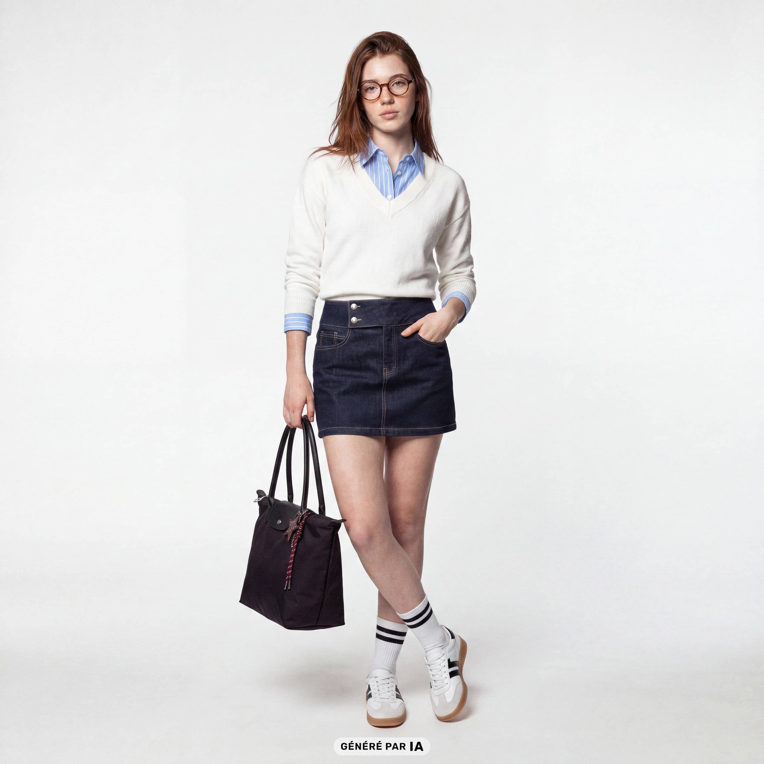 Jupe-short courte en jean denim brut