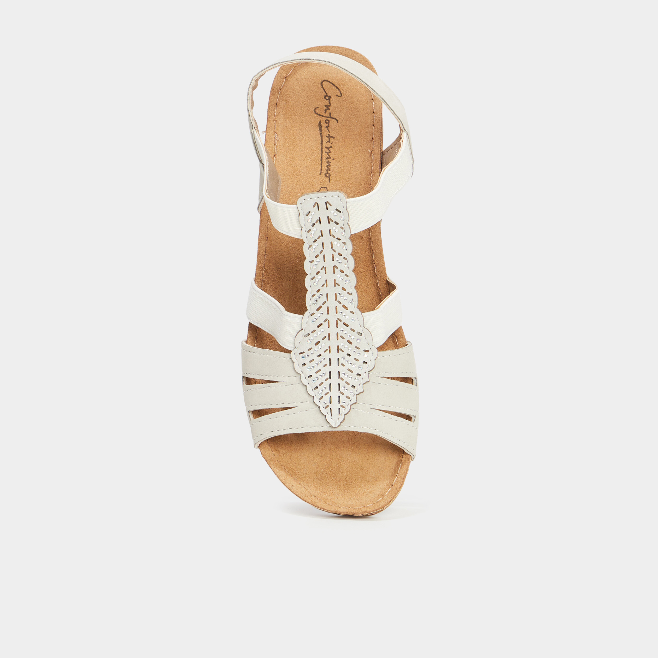 sandales compensees cuir confortissimo blanc femme Sandales compensées cuir Confortissimo blanc femme