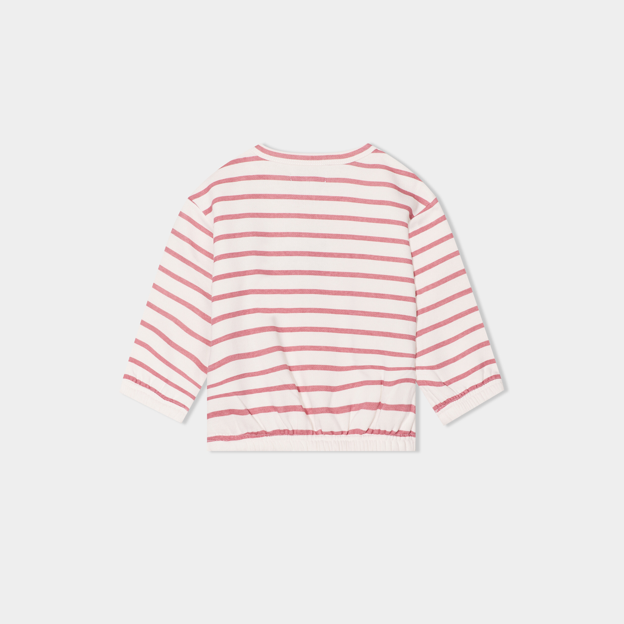 sweat manches longues details pailletes vieux rose bebef Sweat manches longues détails pailletés vieux rose bébé fille
