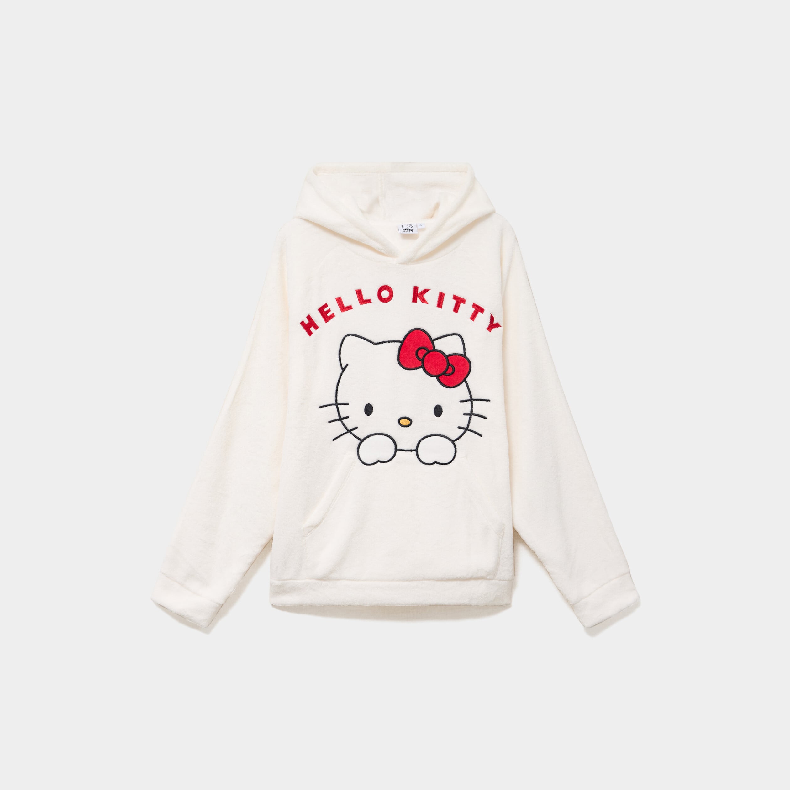 Sweat effet velours 1 poche Hello Kitty blanc femme