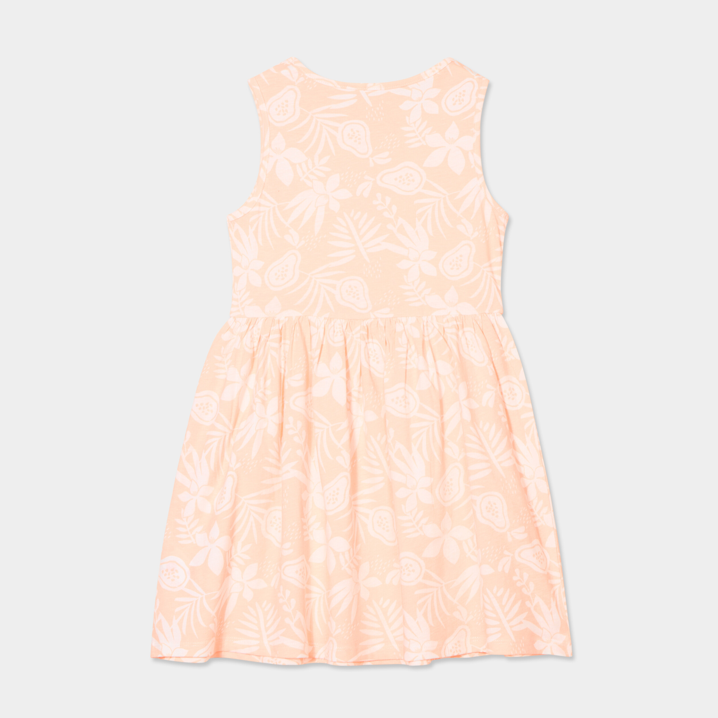 robe patineuse sans manches coton orange fluo fille Robe patineuse sans manches coton orange fluo fille