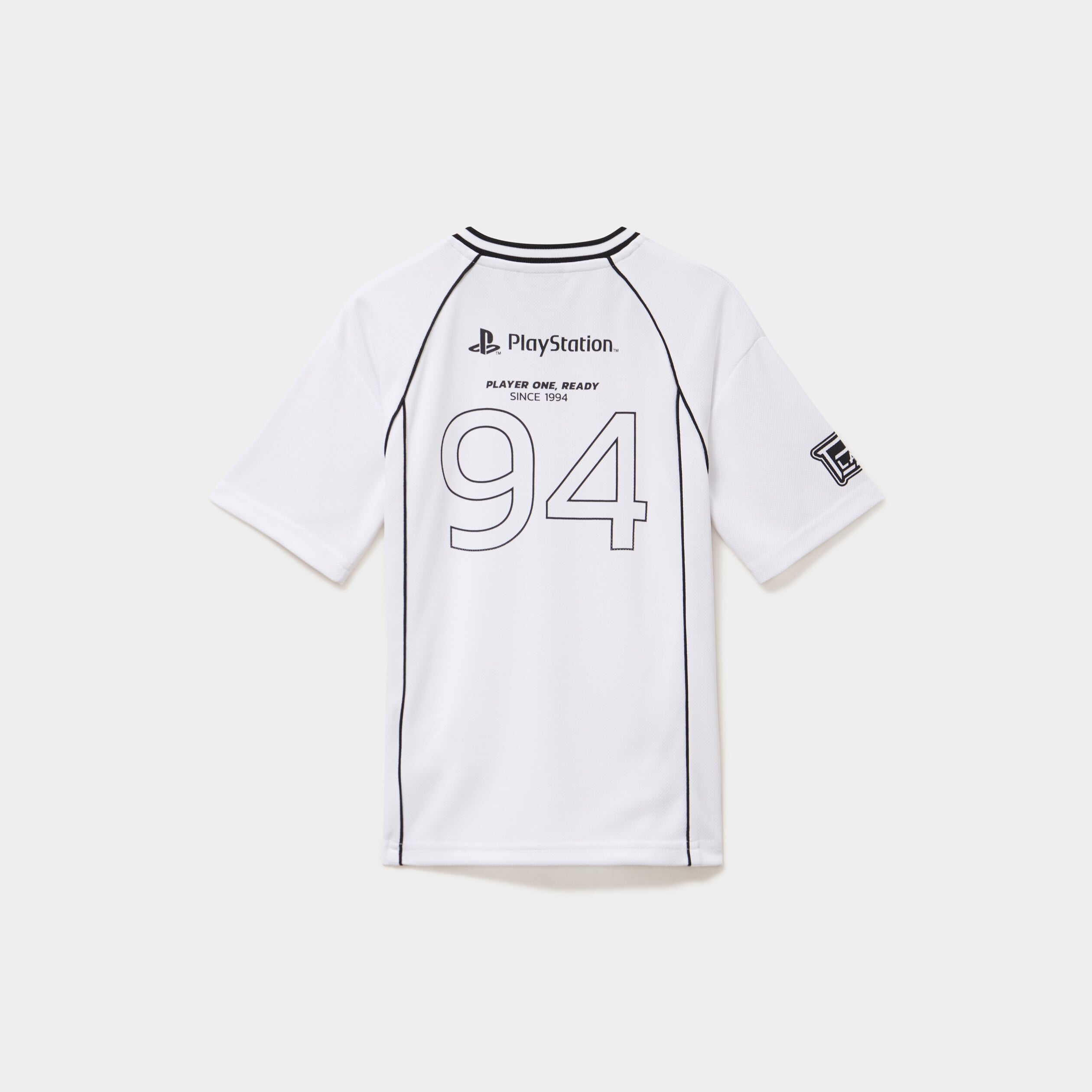T-shirt col en V Playstation blanc gar&ccedil;on