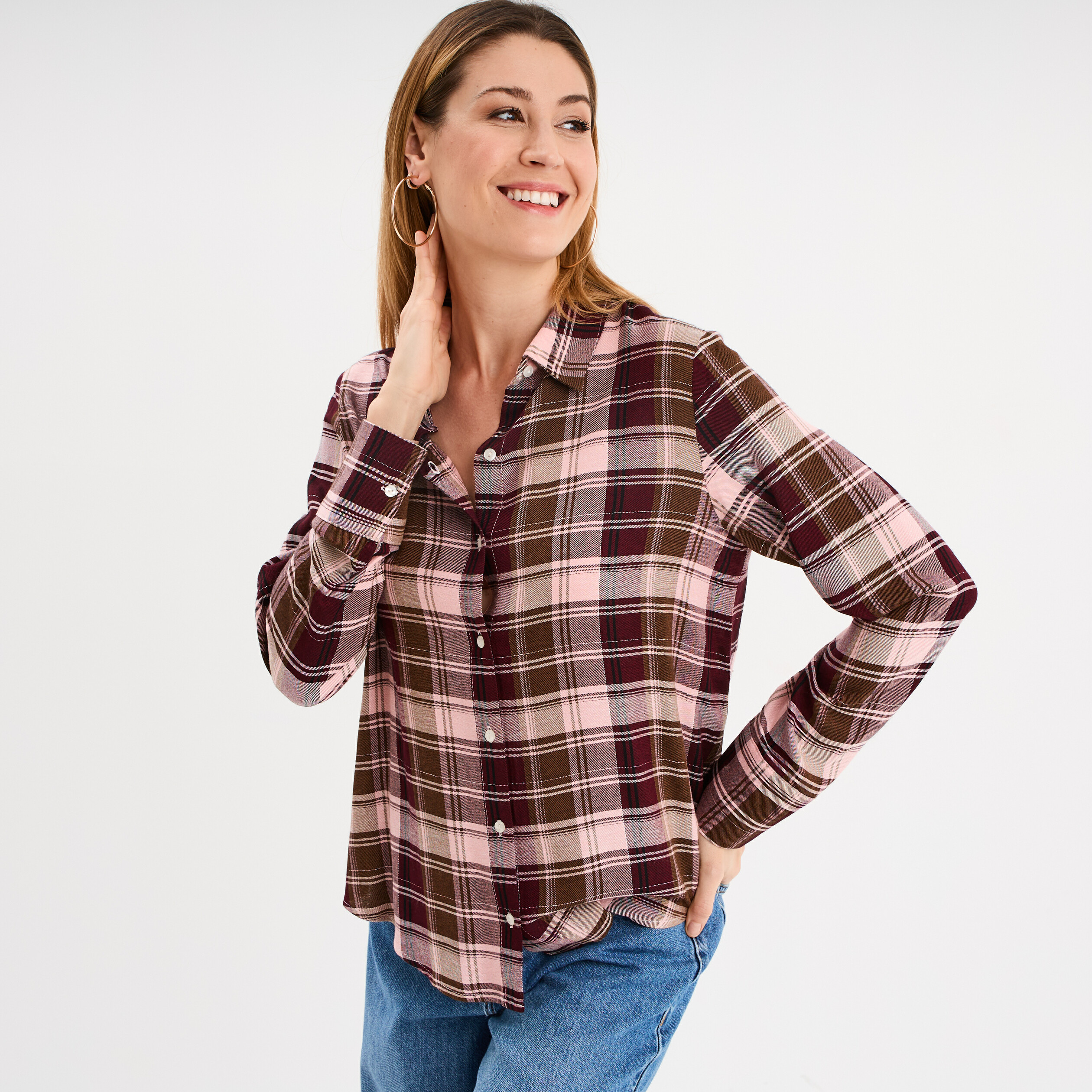 chemise oversize manches longues rose femme Chemise oversize manches longues rose femme