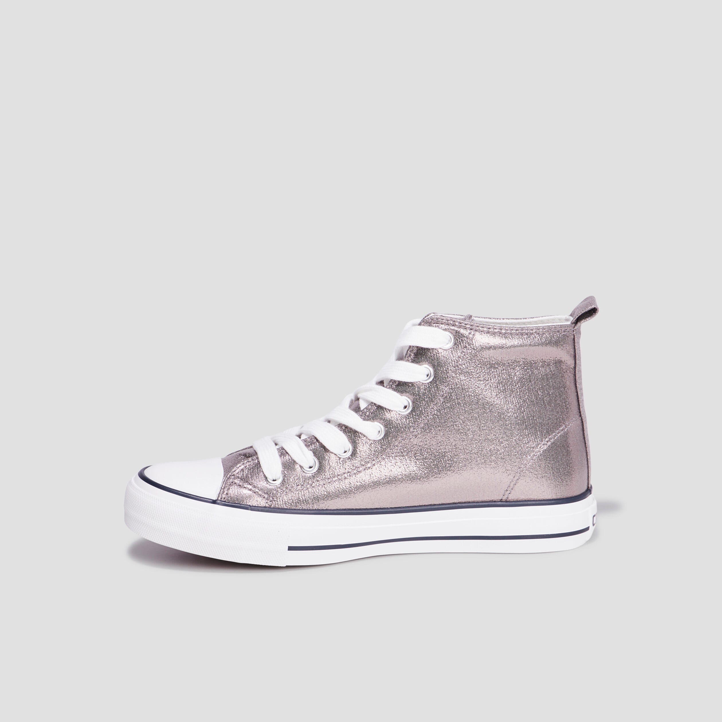 Tennis montantes &agrave; lacets Creeks gris argent femme