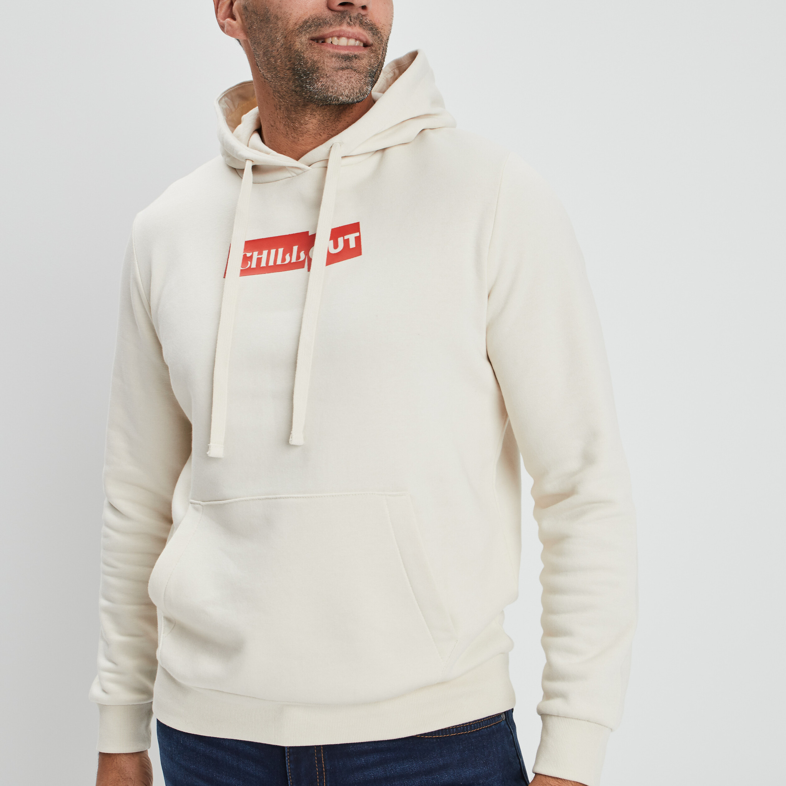 Sweat à capuche hoodie blanc homme