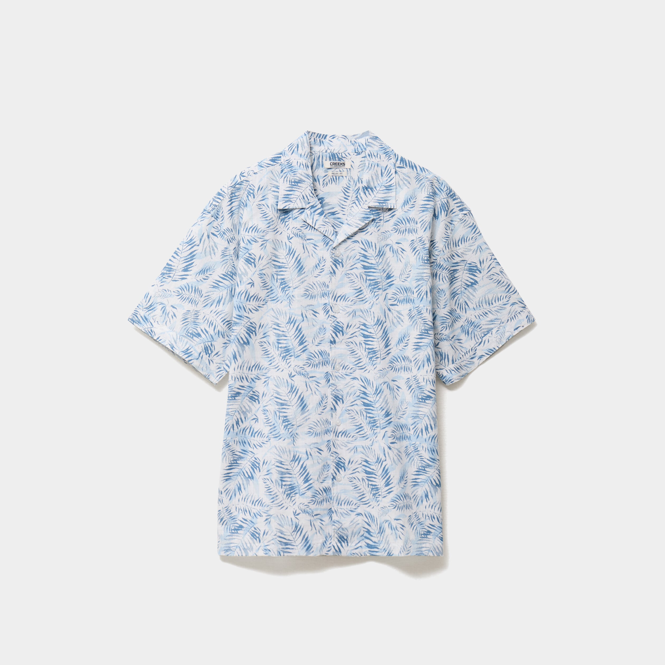 Chemise en coton manches courtes bleu homme