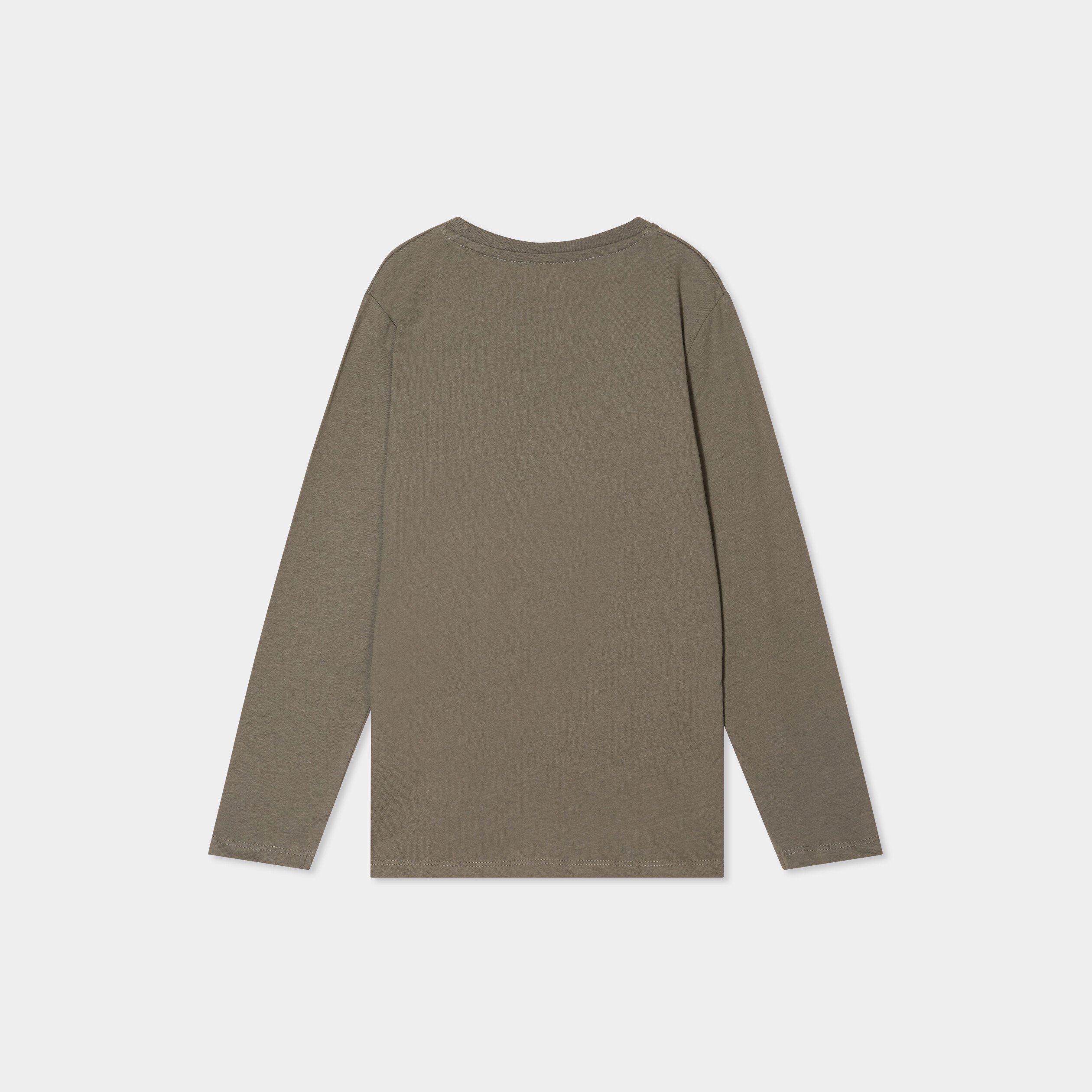 t shirt manches longues vert kaki garcon T-shirt manches longues vert kaki garçon