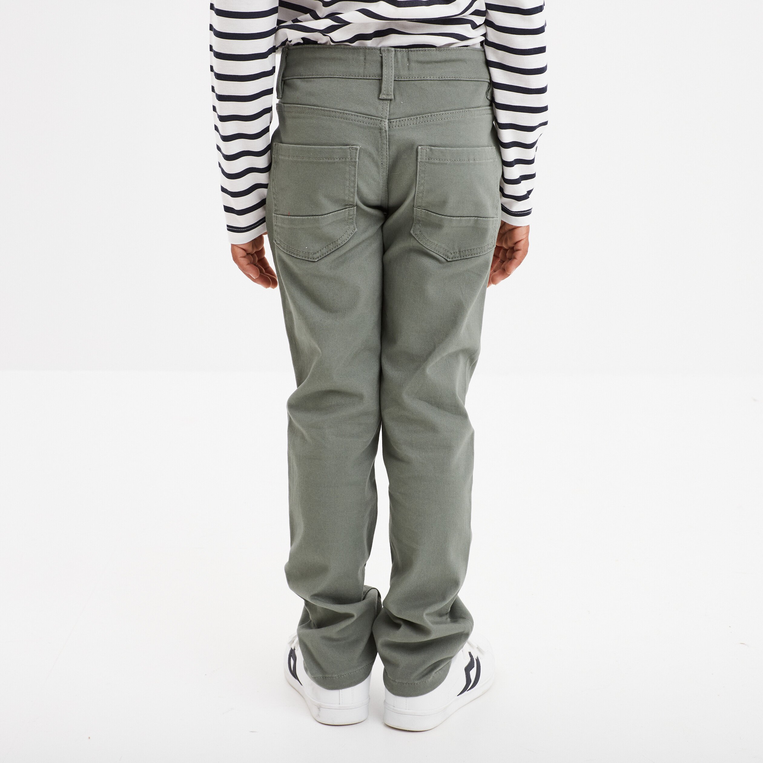 Pantalon regular avec poches vert kaki garçon