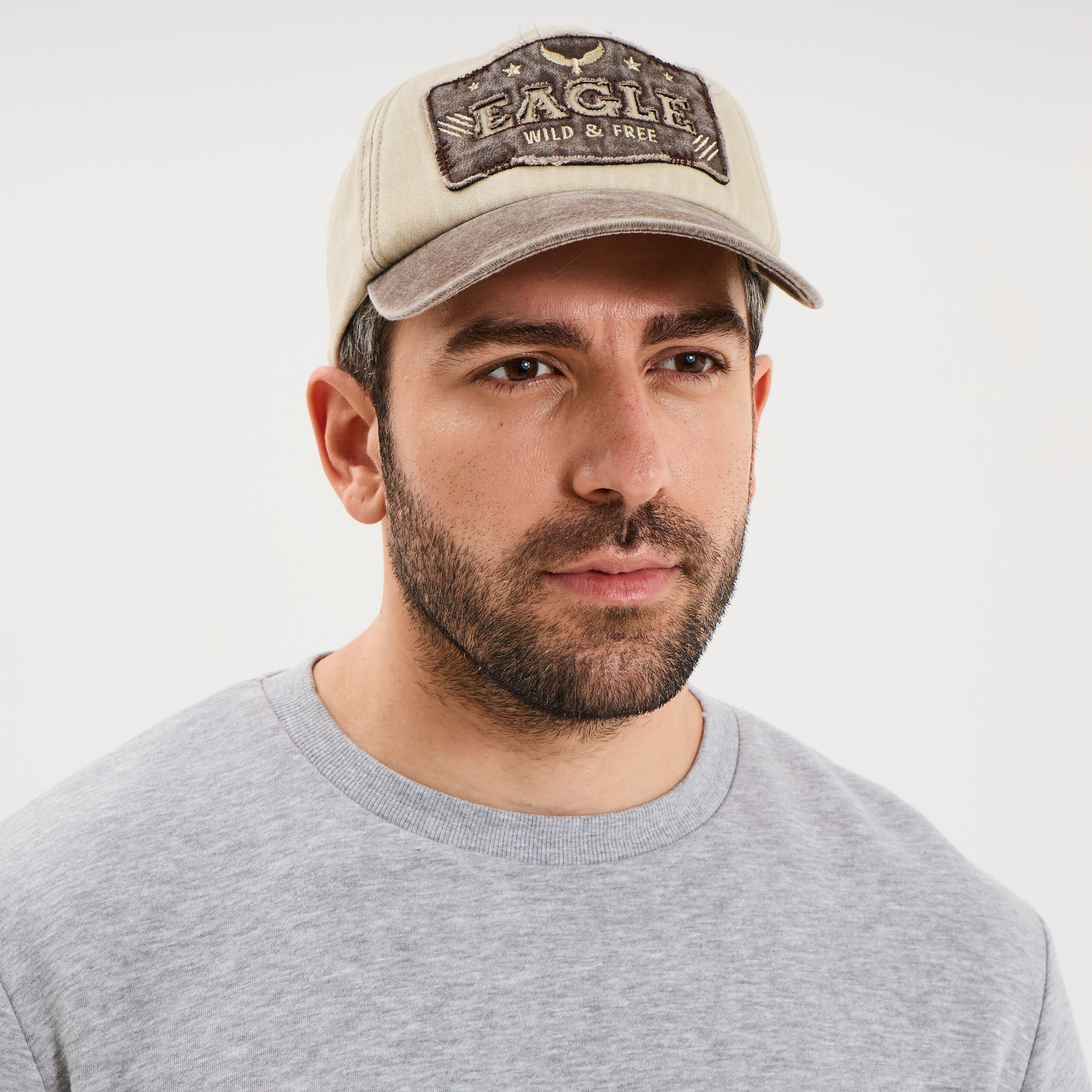 Casquette coton avec bride ajustable sable homme