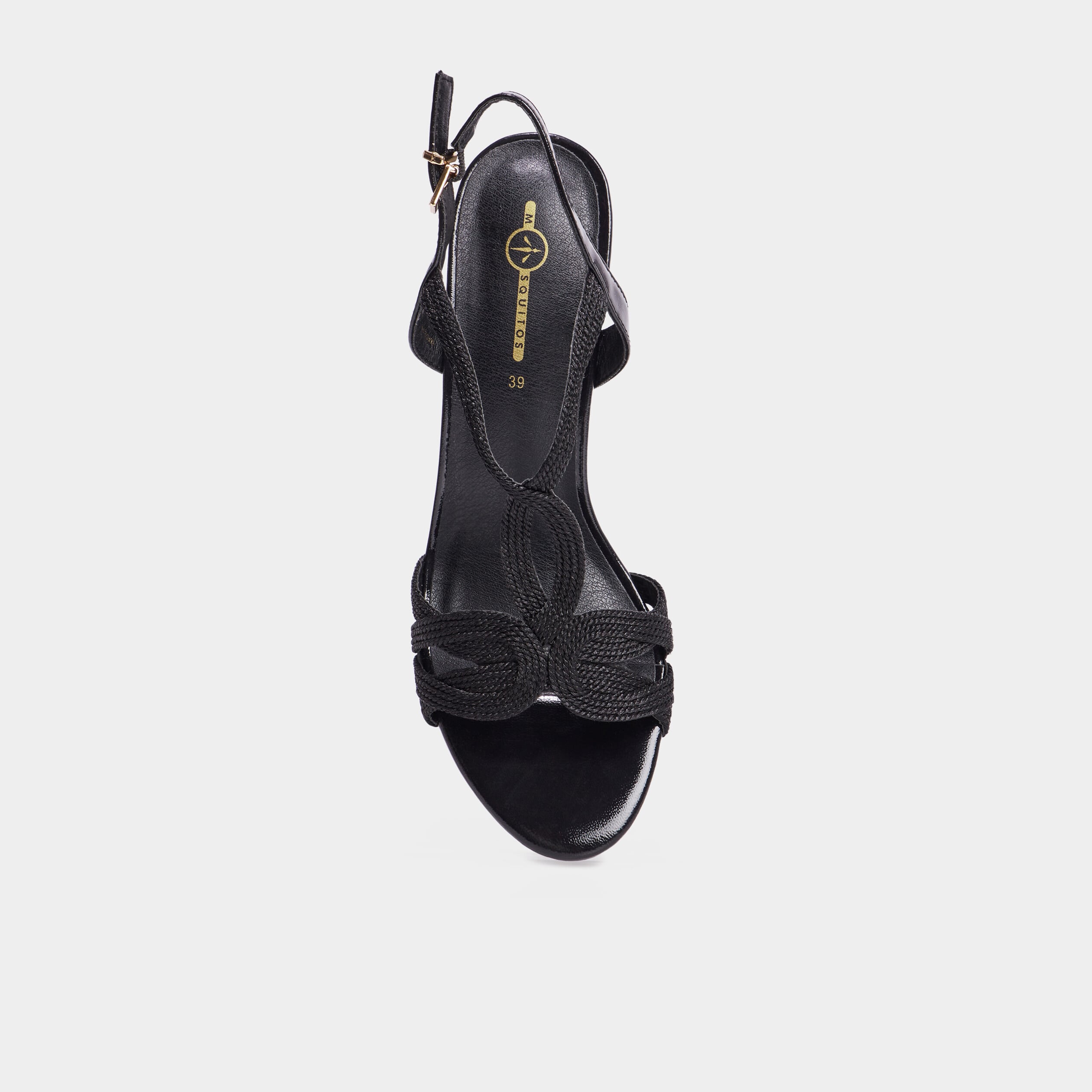 Sandales &agrave; talons Mosquitos noir femme