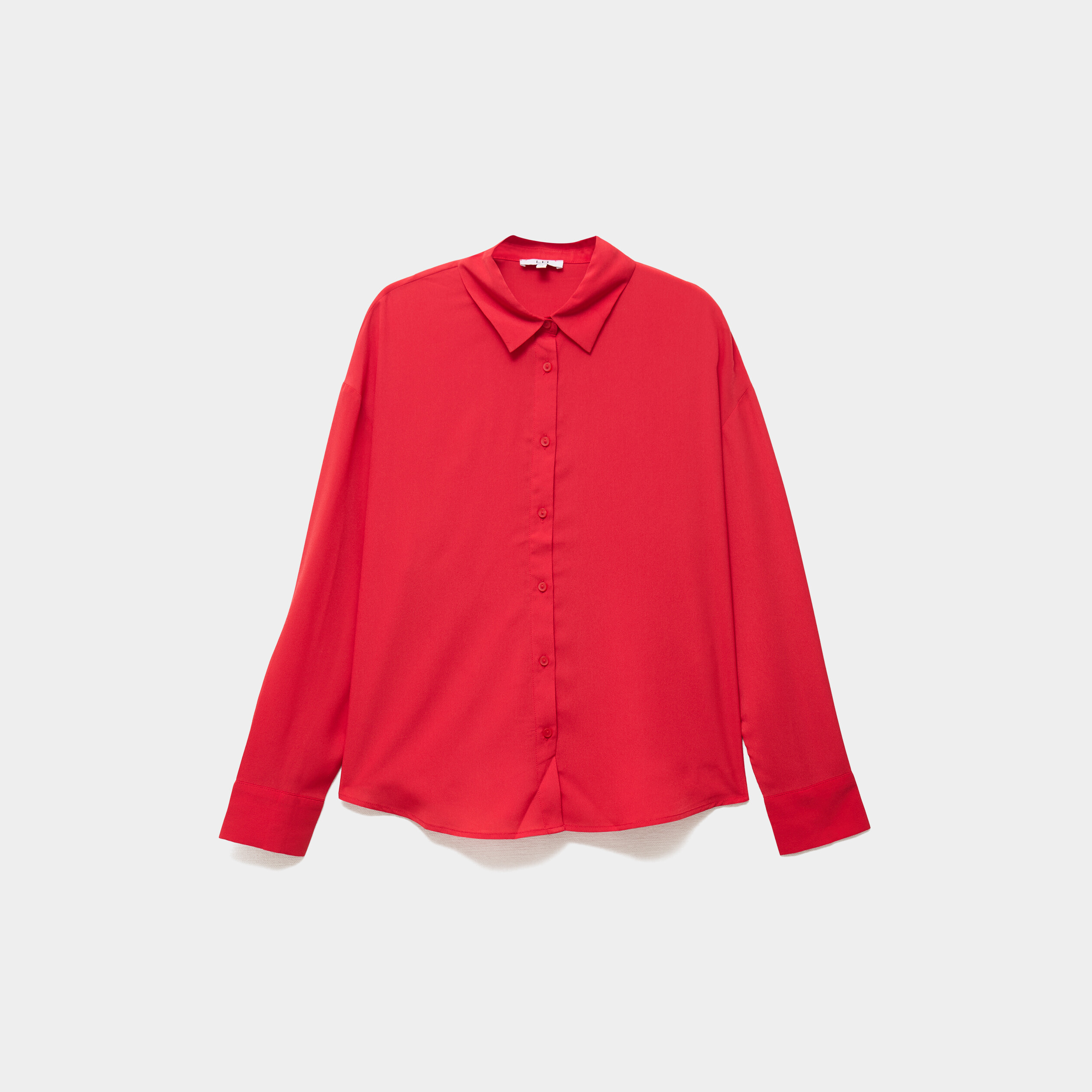 Chemise fluide manches longues rouge femme