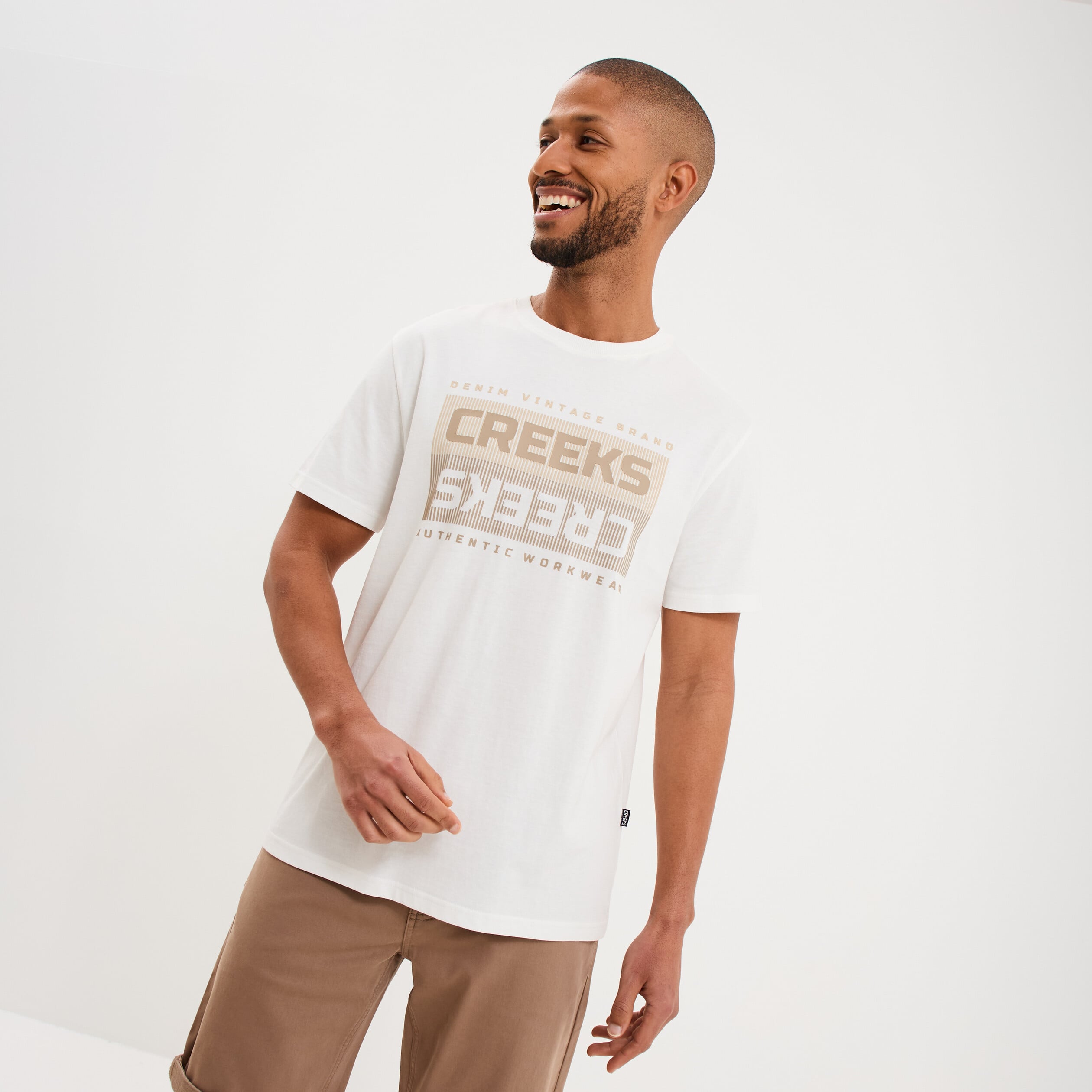 T-shirt manches courtes coton blanc homme