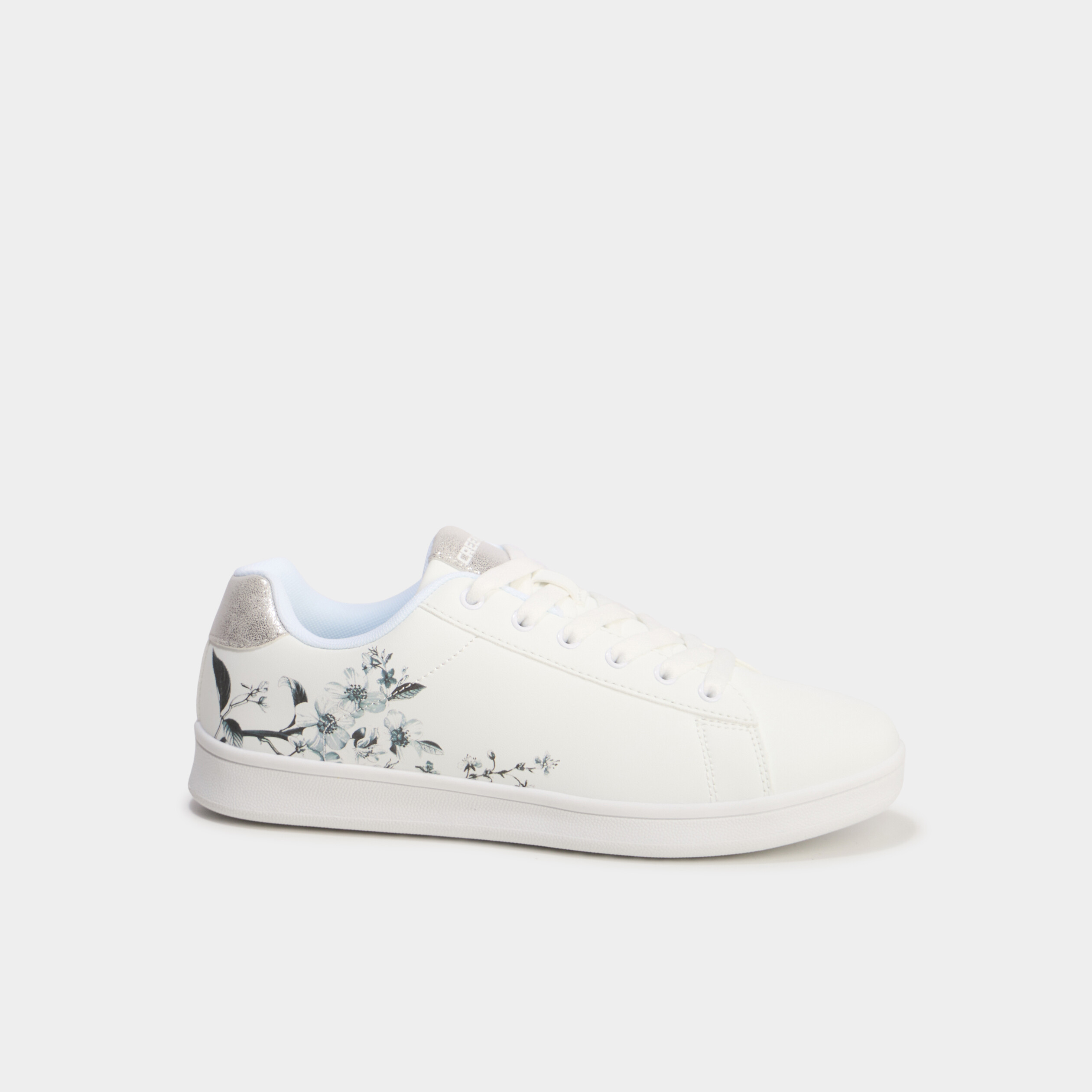 tennis basses a lacets creeks gris argent femme Tennis basses à lacets Creeks gris argent femme
