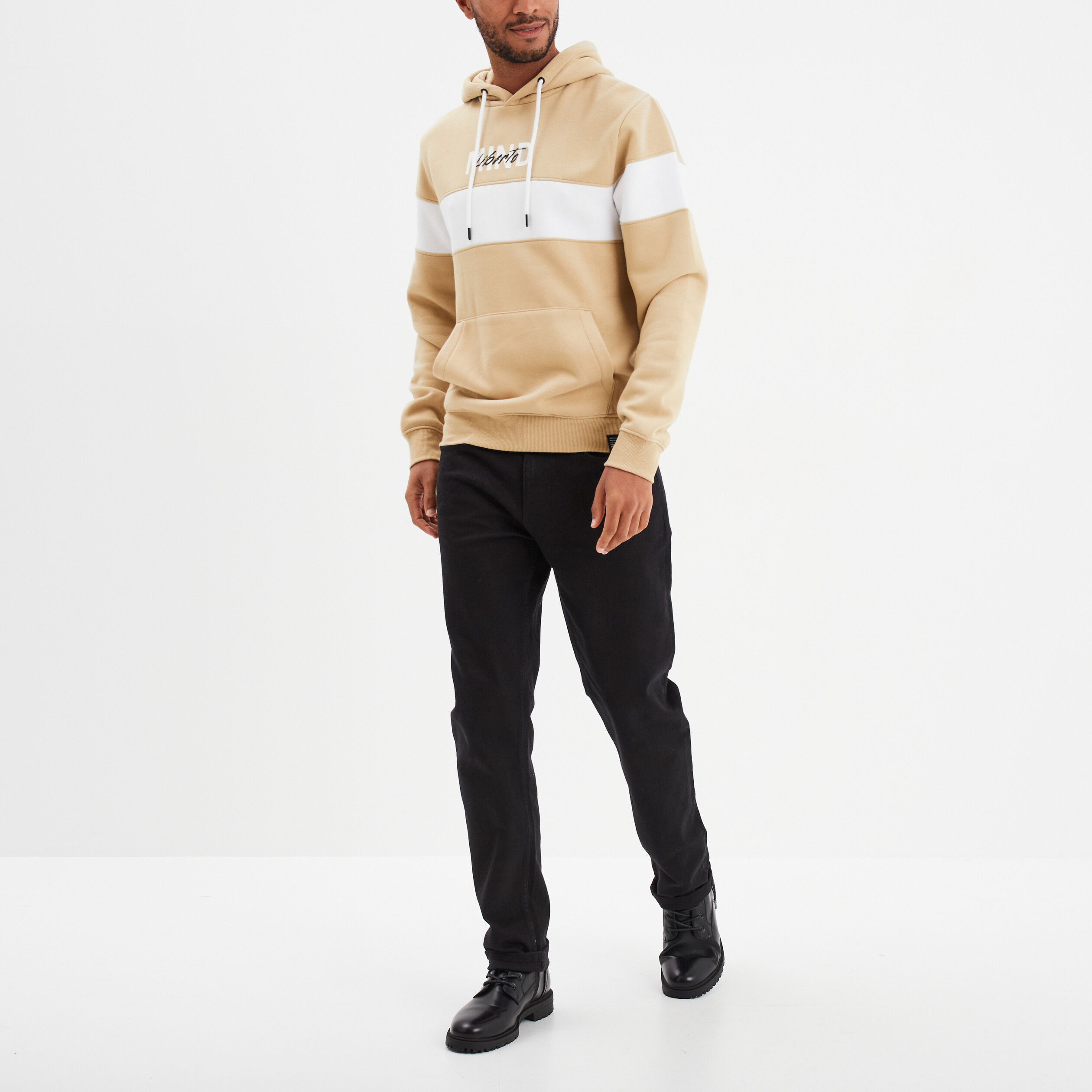 sweat a capuche hoodie liberto beige homme Sweat à capuche hoodie Liberto beige homme