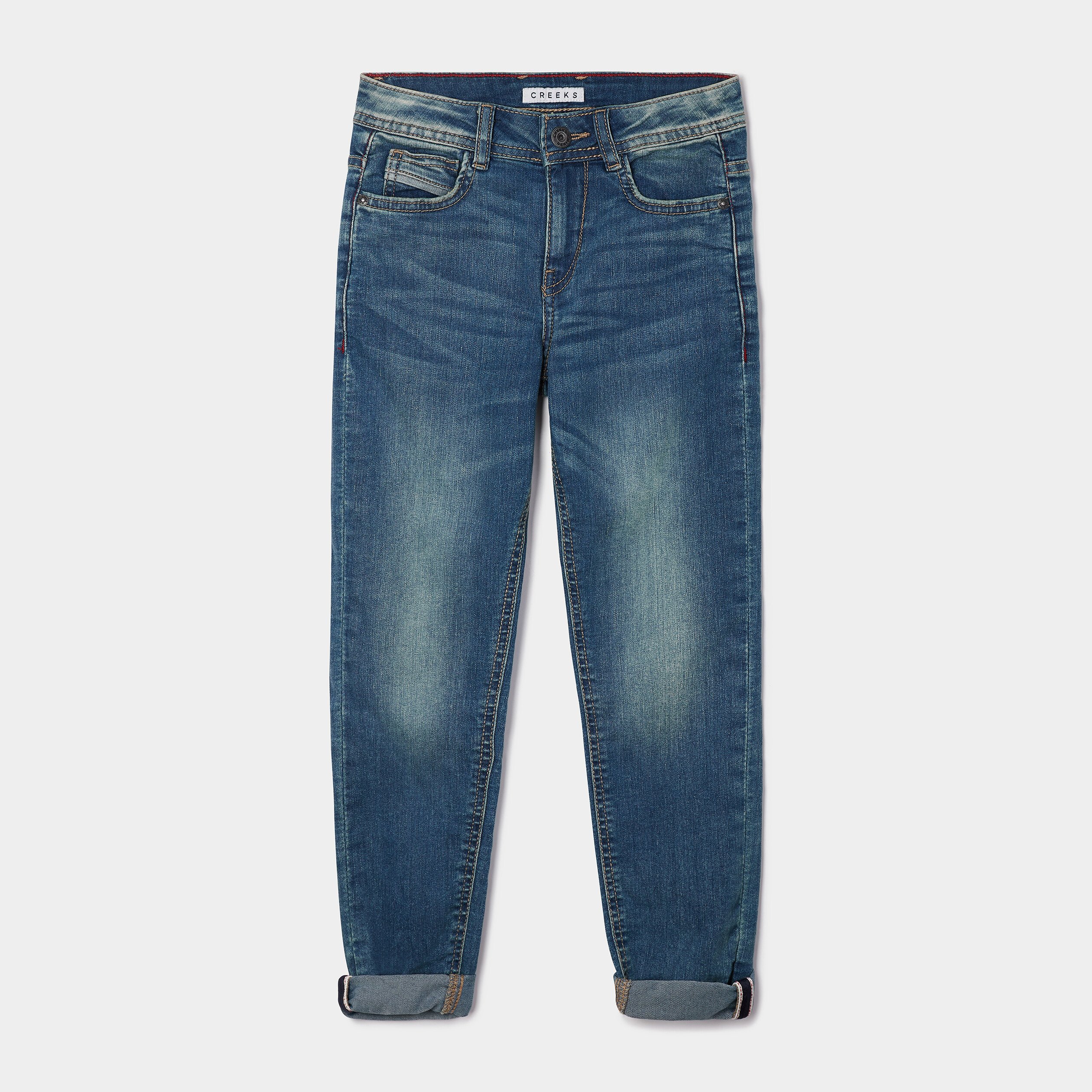 jeans slim stretch creeks denim double stone garcon Jeans slim stretch Creeks denim double stone garçon