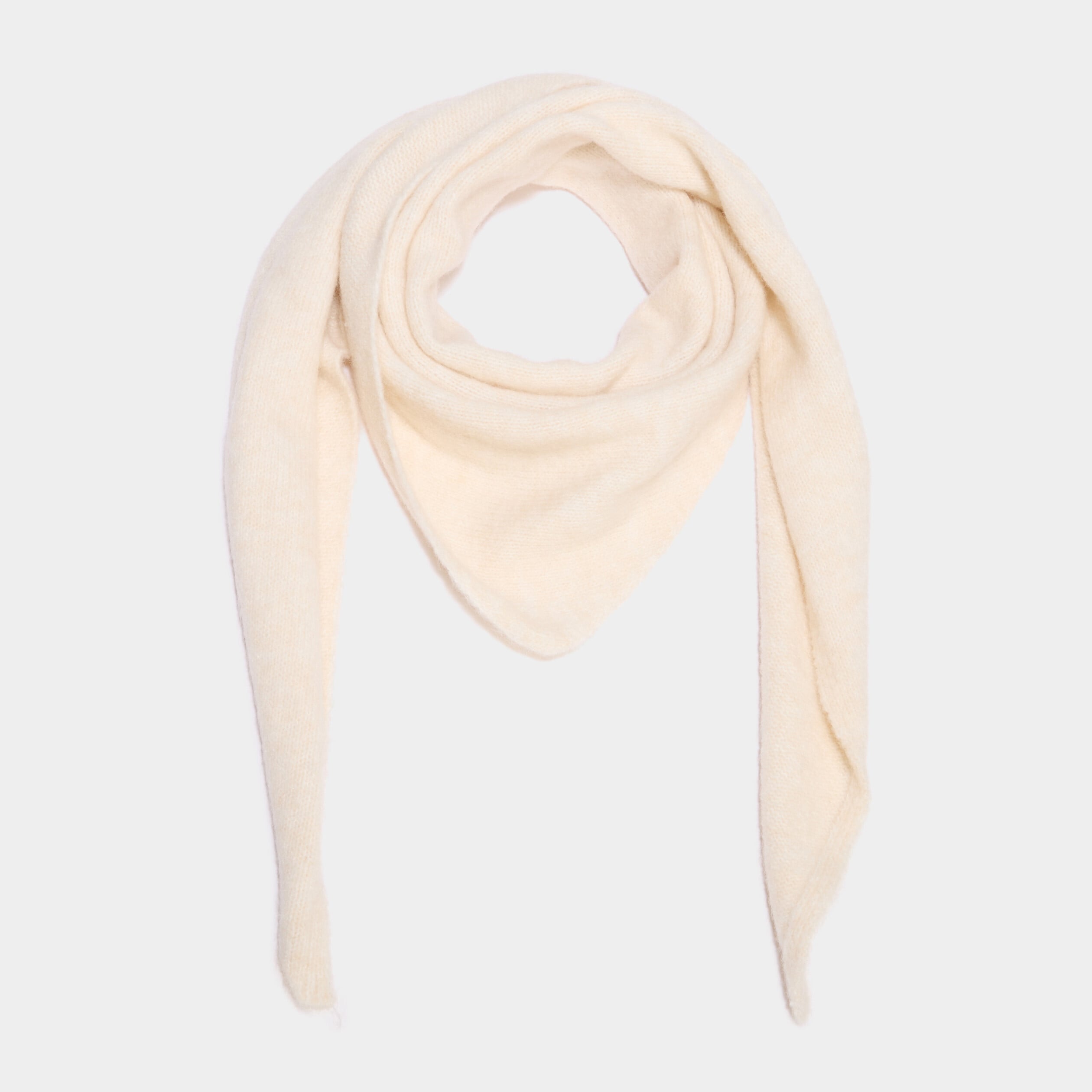 &Eacute;charpe triangulaire en maille douce blanc femme