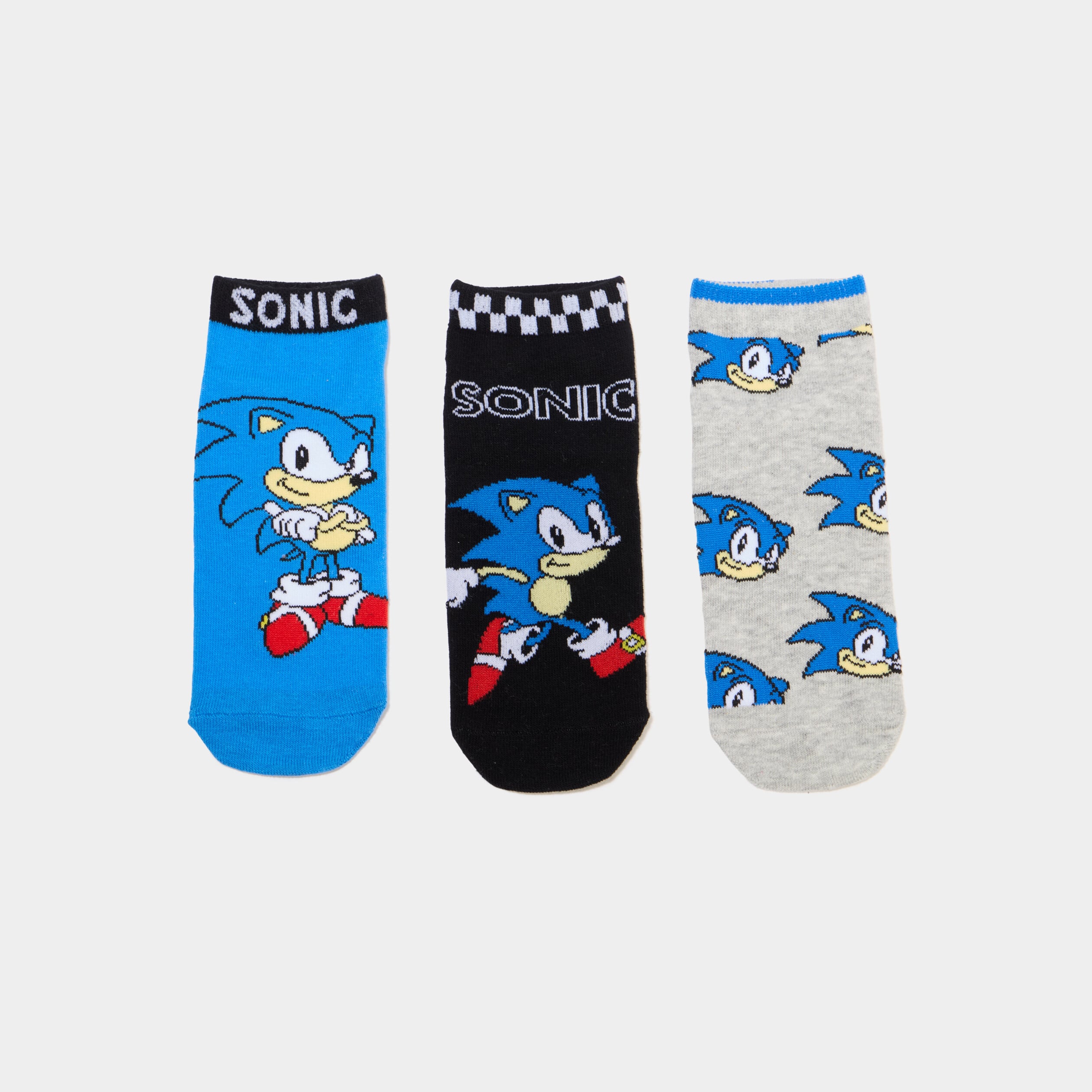 Lot 3 paires chaussettes Sonic bleu marine gar&ccedil;on