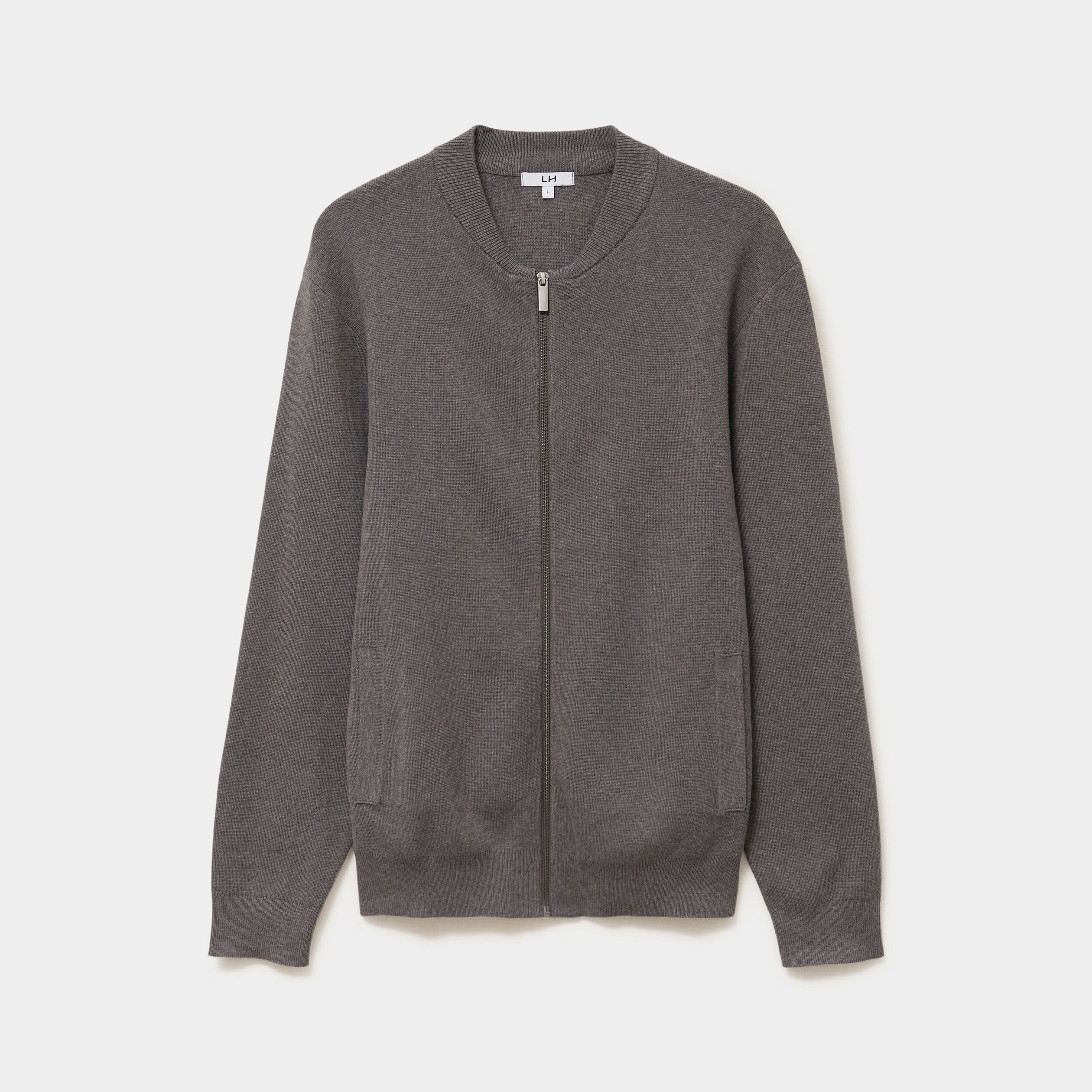Gilet zipp&eacute; col teddy gris homme