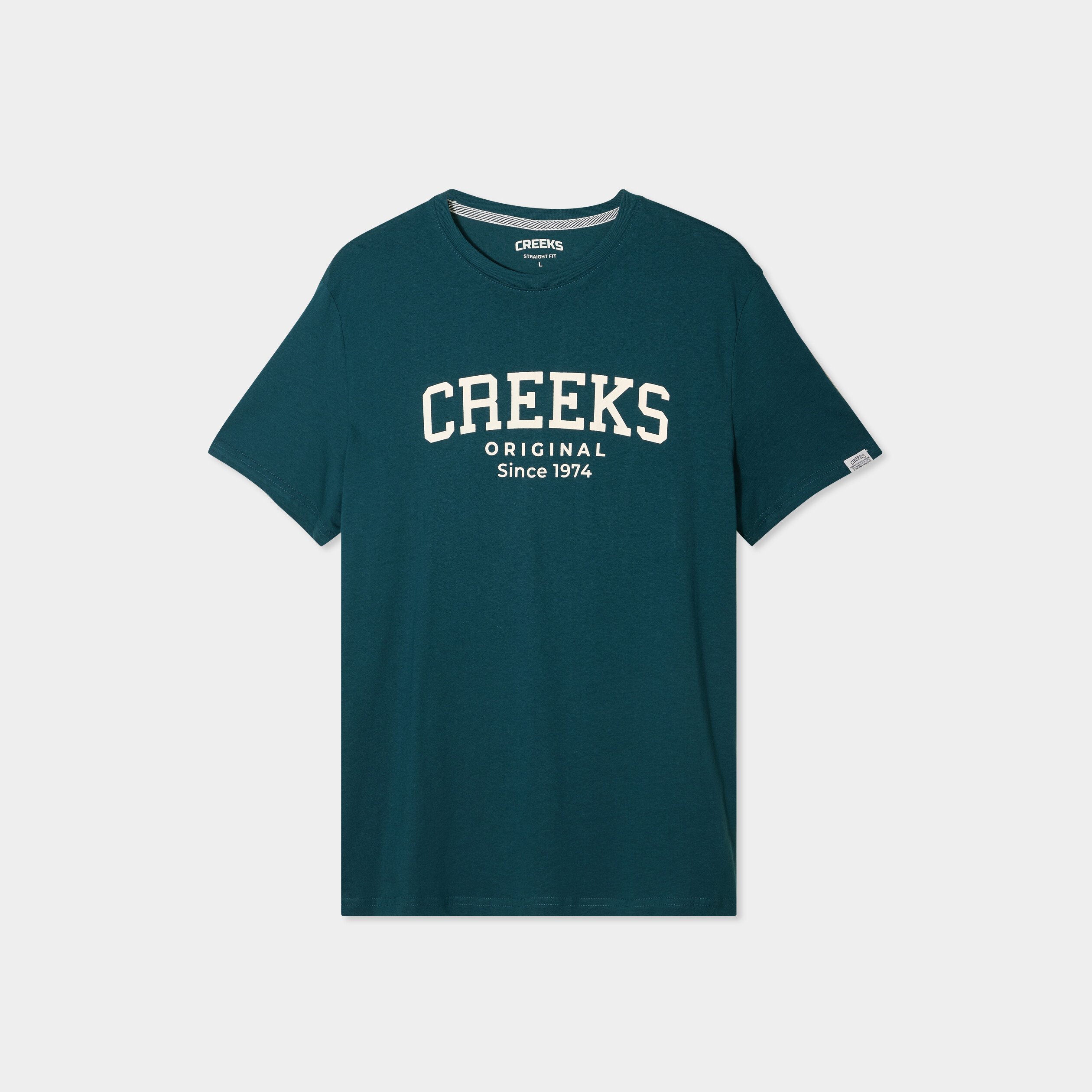t shirt droit manches courtes coton bleu canard homme T-shirt droit manches courtes coton bleu canard homme