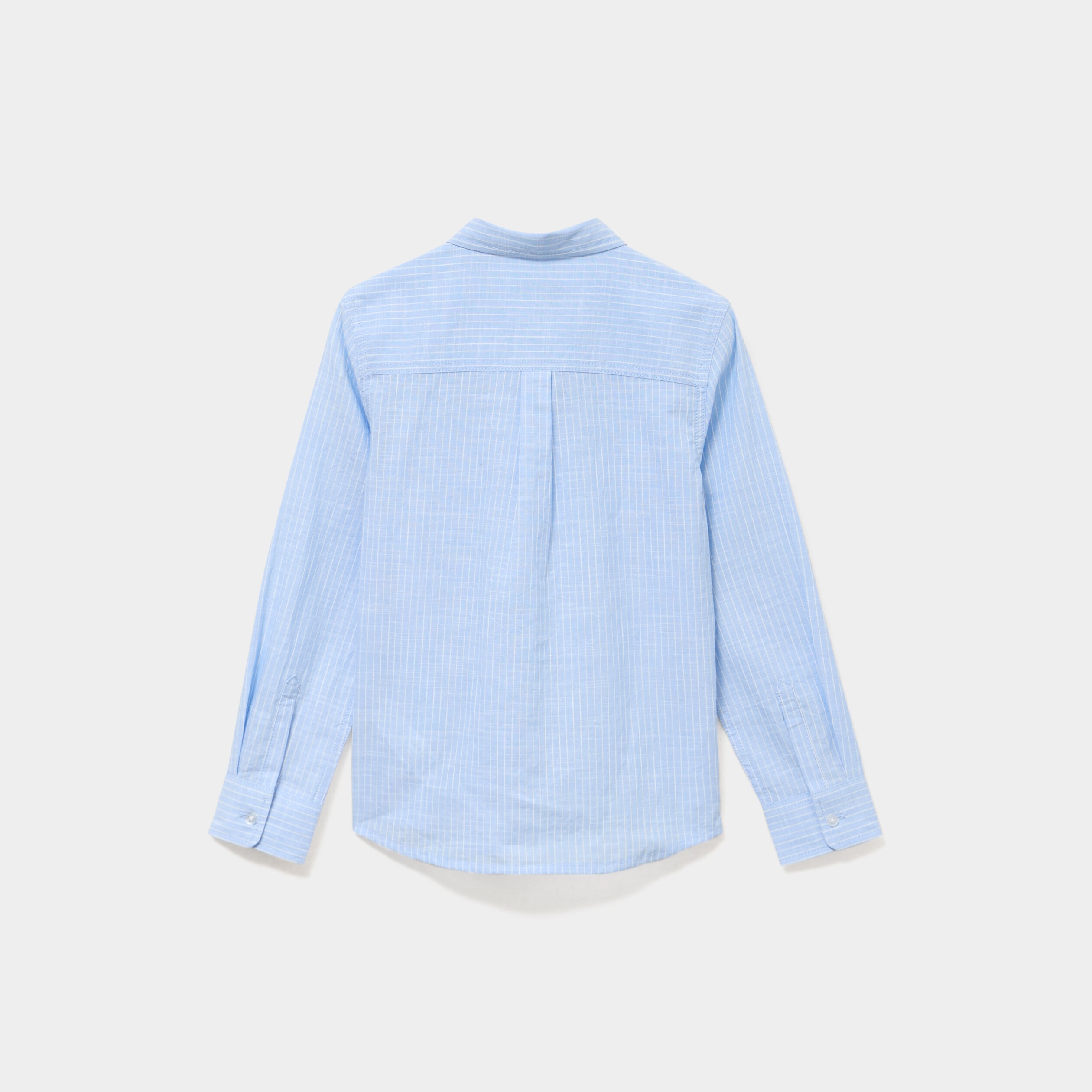 Chemise manches longues coton bleu ciel gar&ccedil;on