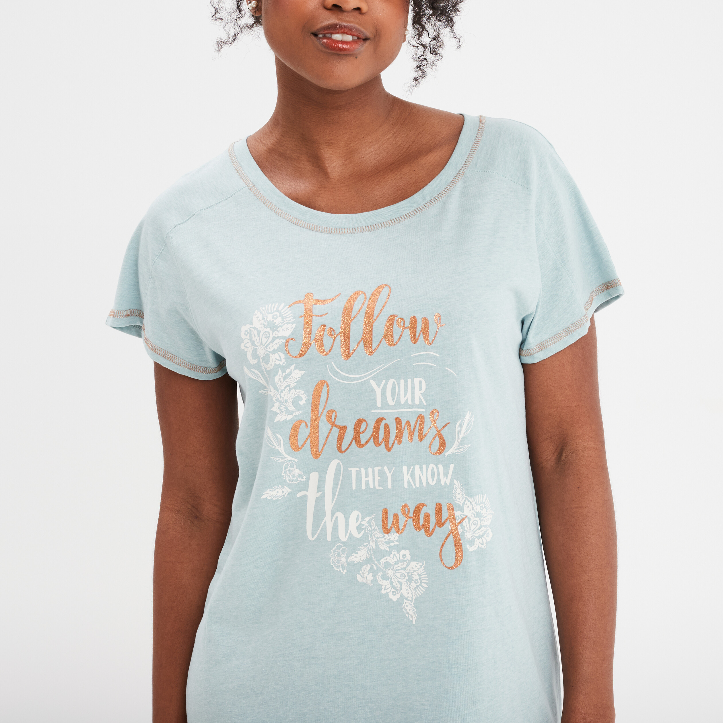 chemise de nuit droite manches courtes vert canard femme Chemise de nuit droite manches courtes vert canard femme