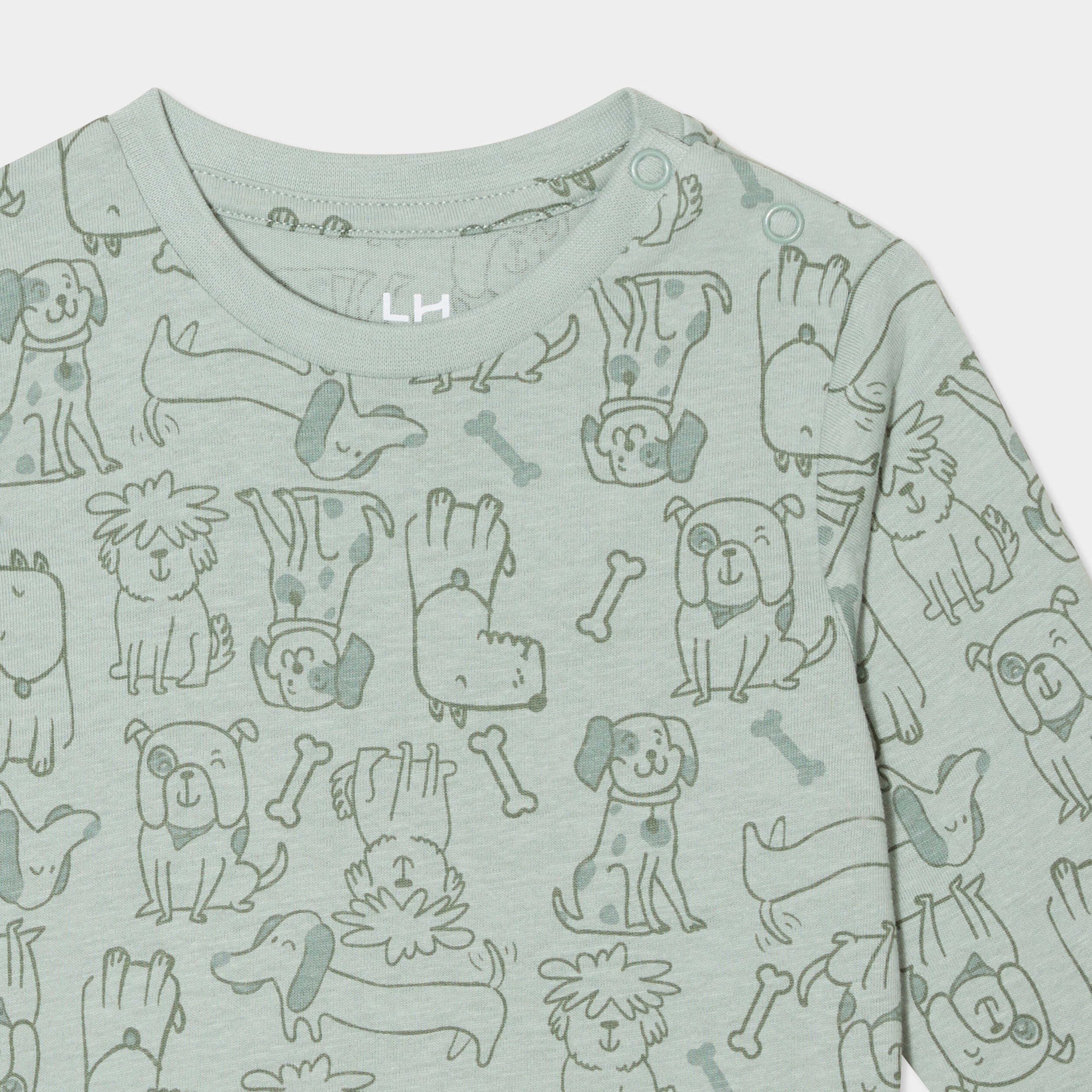 t shirt manches longues coton vert pastel bebeg T-shirt manches longues coton vert pastel bébé garçon